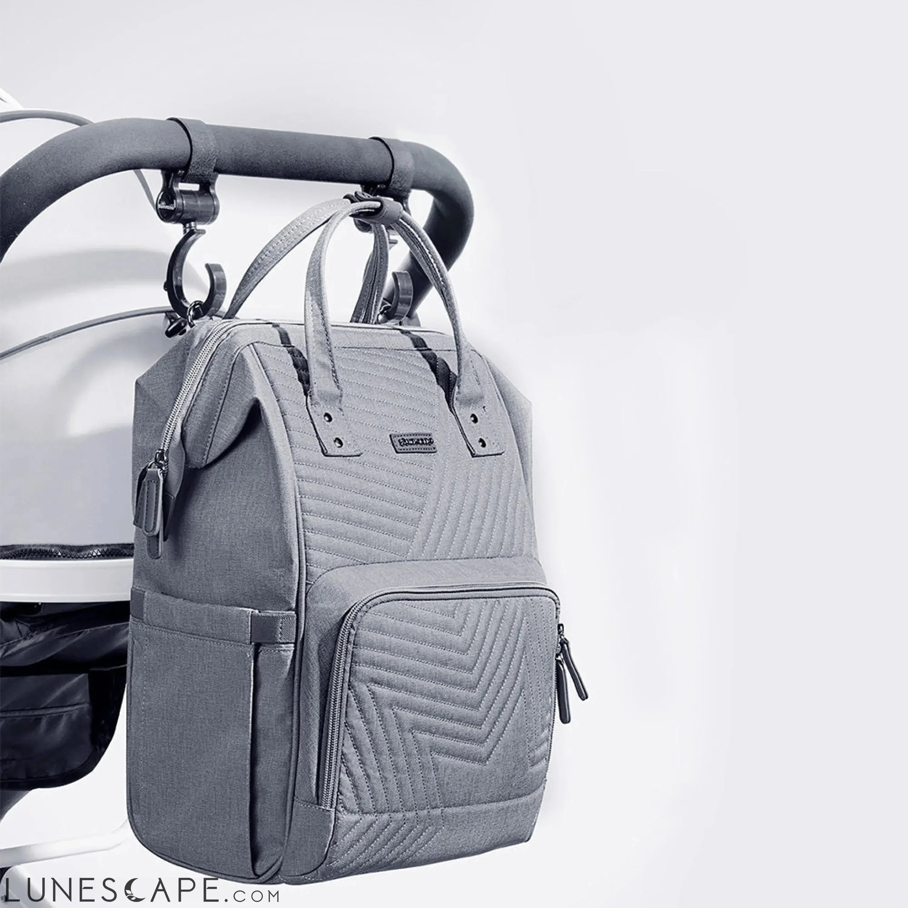 Modern Quilted Diaper Bag Backpack LUNESCAPE