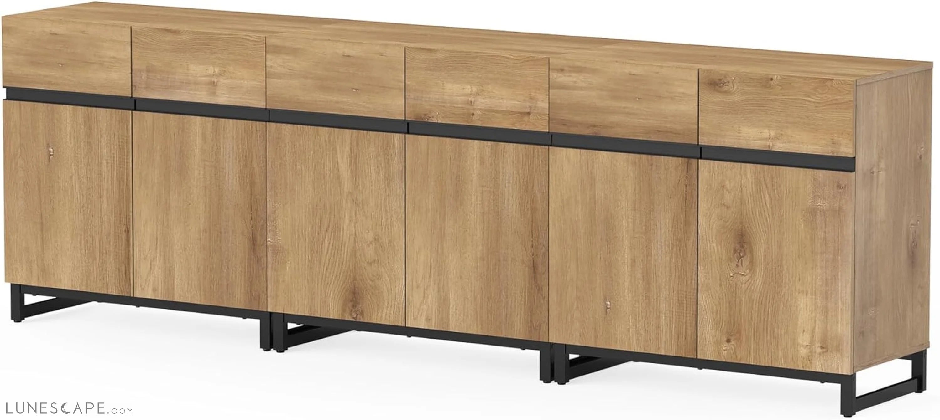 Modern TV Stand for Tvs up to 110 Inch, 3 in 1 Wood Entertainment LUNESCAPE