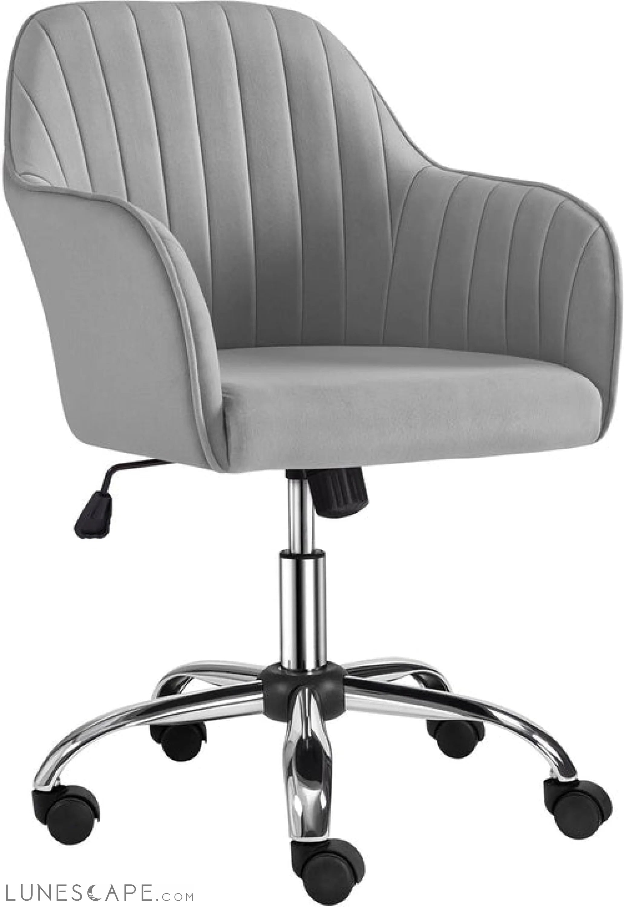 Modern Velvet Desk Chair Vanity Chair Height-Adjustable Swivel LUNESCAPE