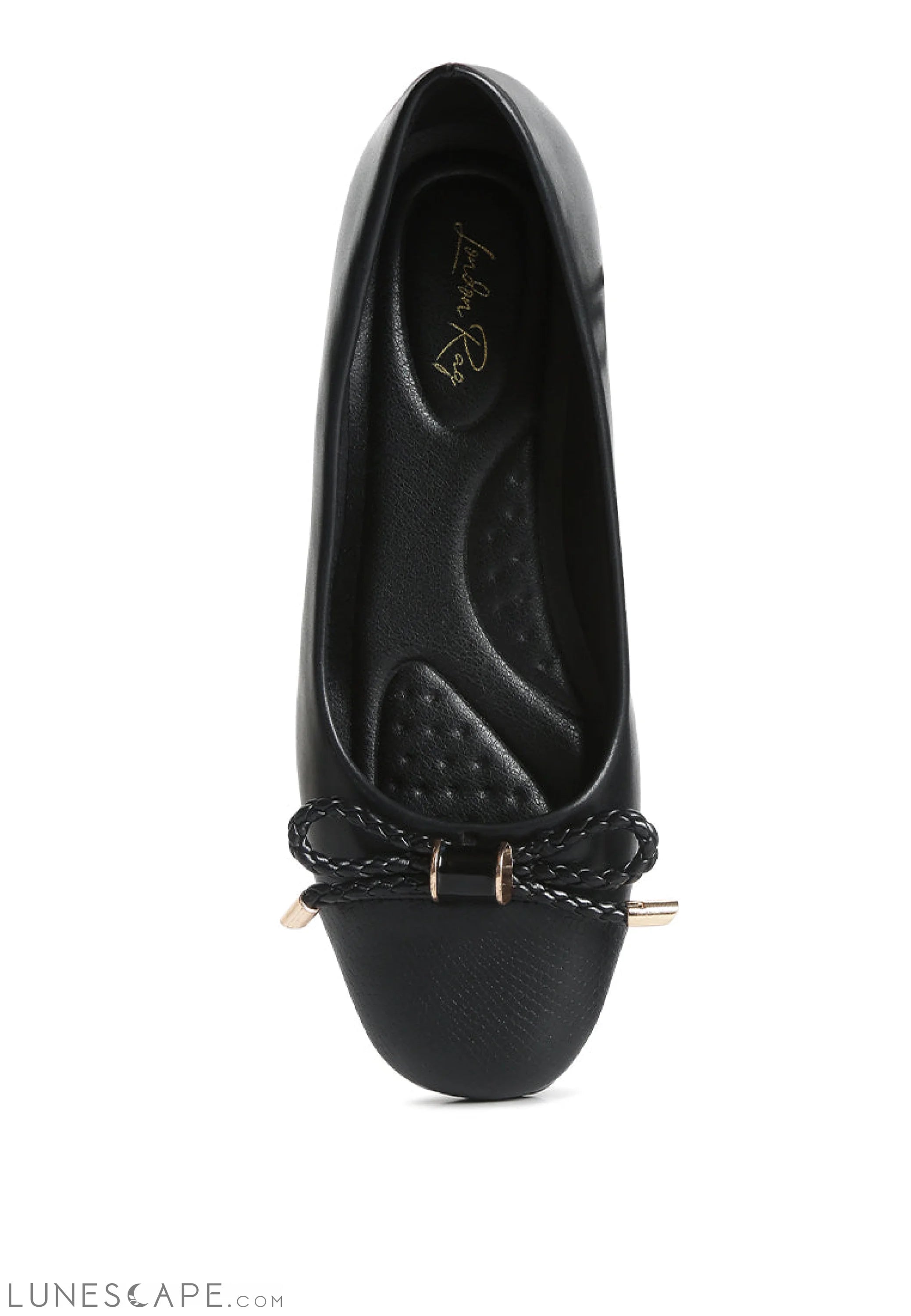 Moi Metallic Embellished Flat Ballerinas LUNESCAPE