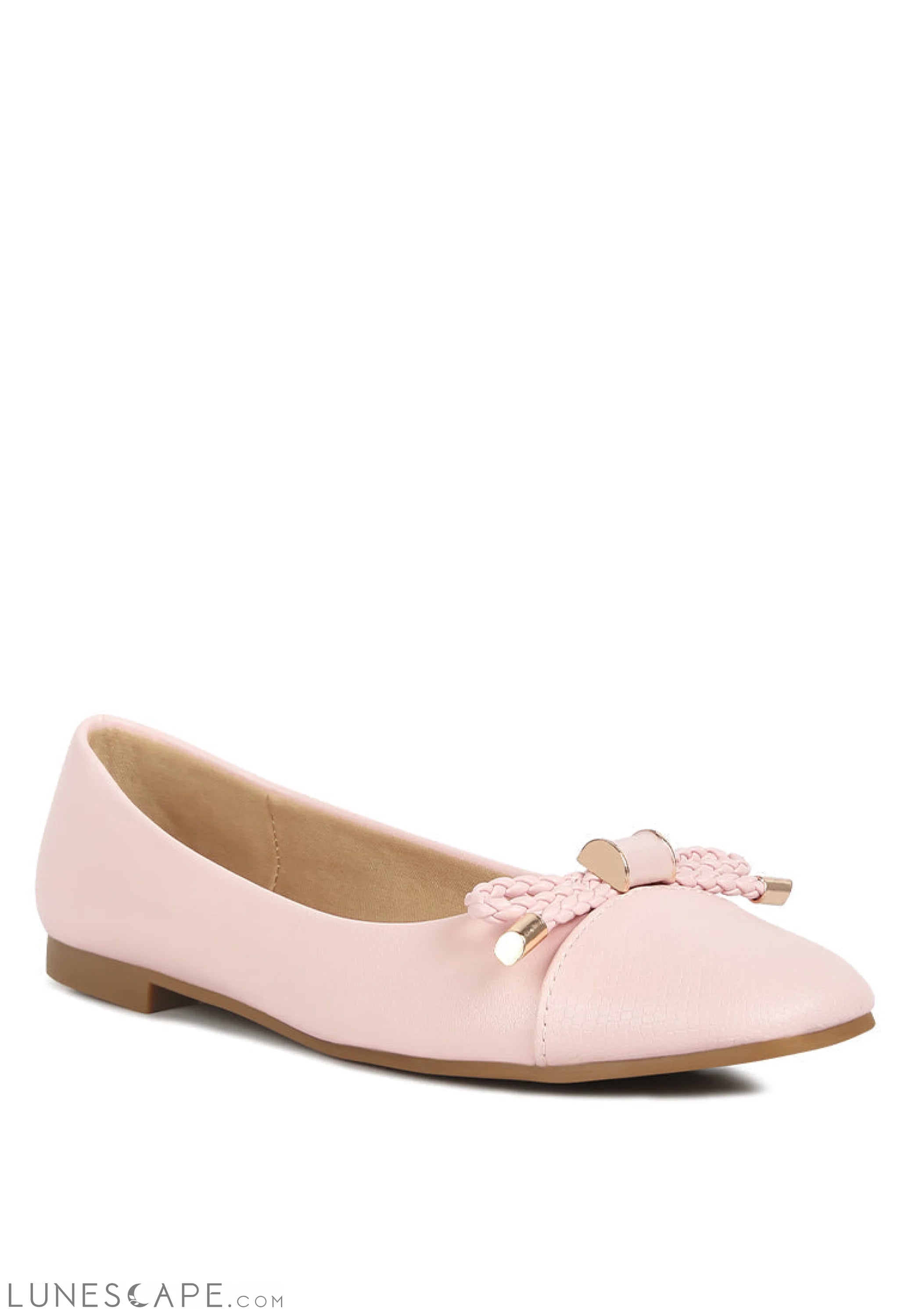 Moi Metallic Embellished Flat Ballerinas LUNESCAPE