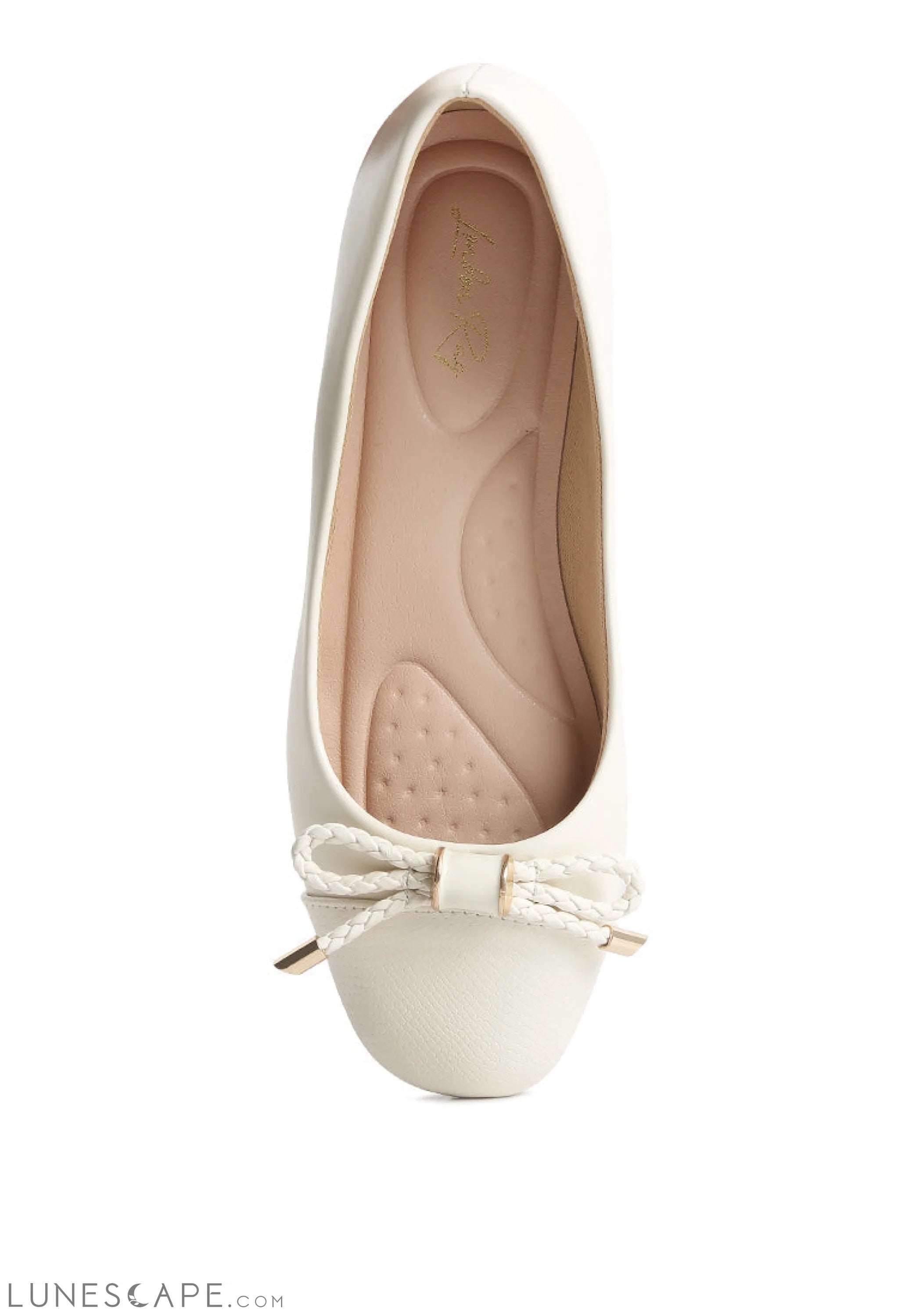 Moi Metallic Embellished Flat Ballerinas LUNESCAPE