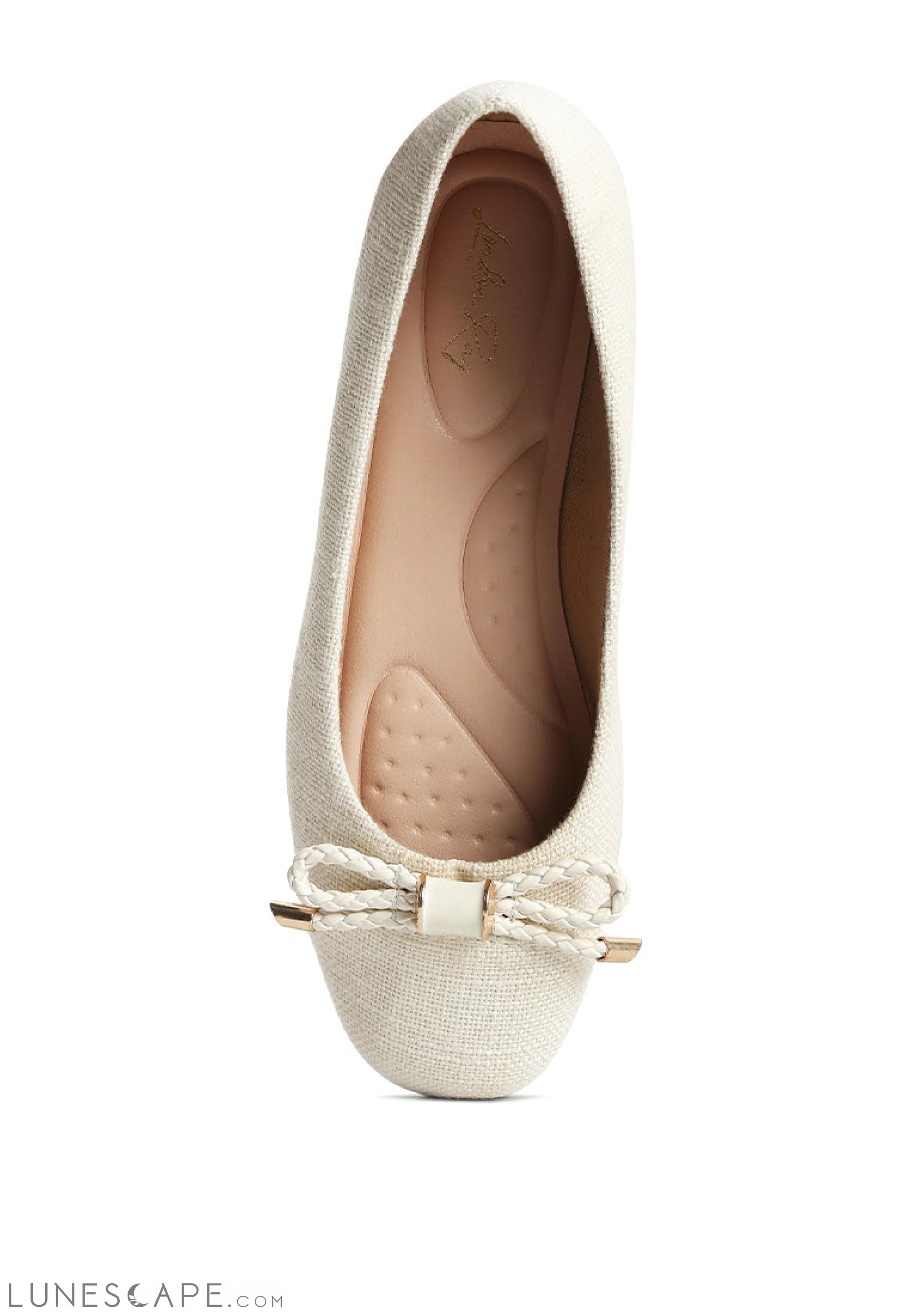 Moi Metallic Embellished Flat Ballerinas LUNESCAPE