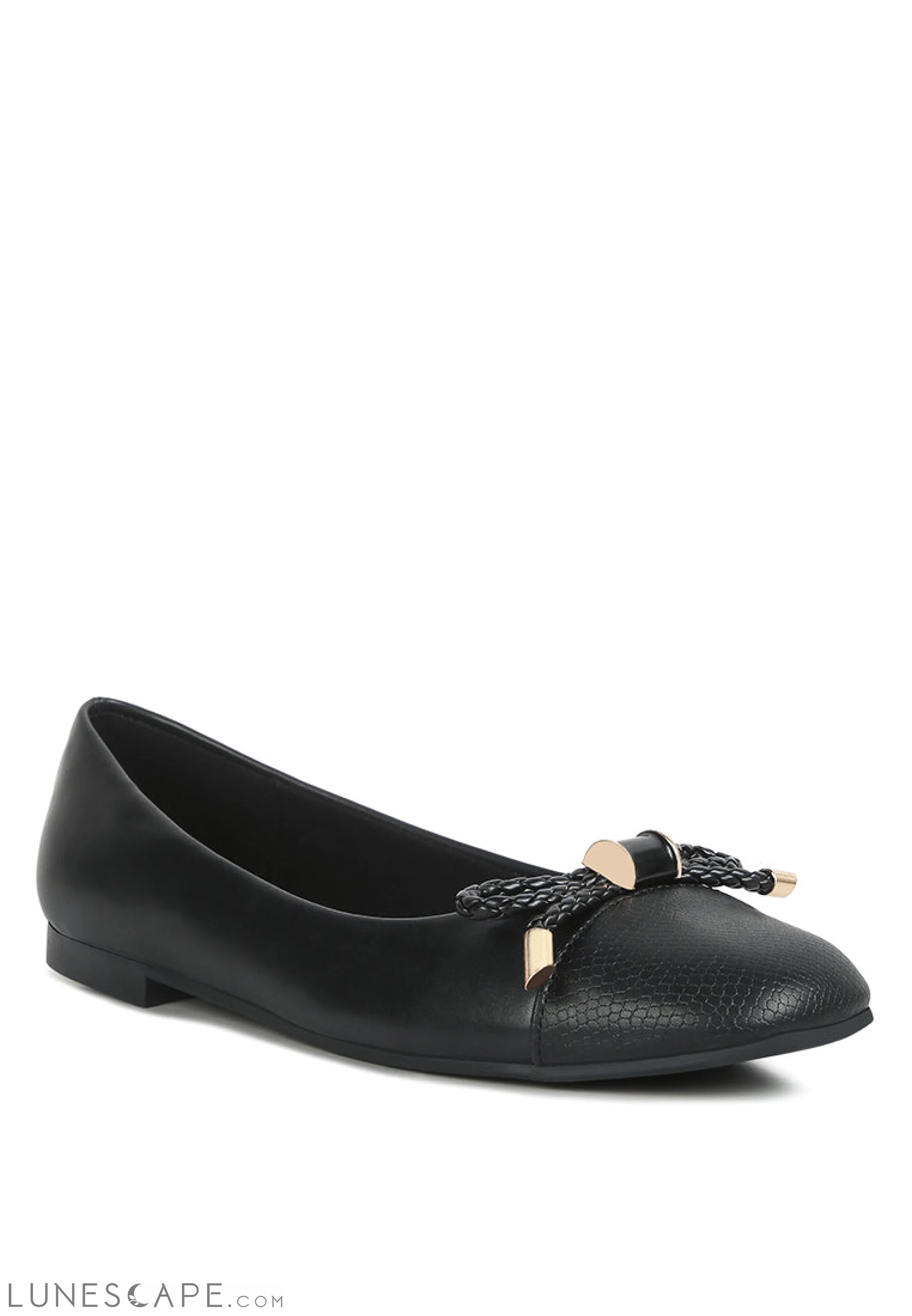 Moi Metallic Embellished Flat Ballerinas LUNESCAPE