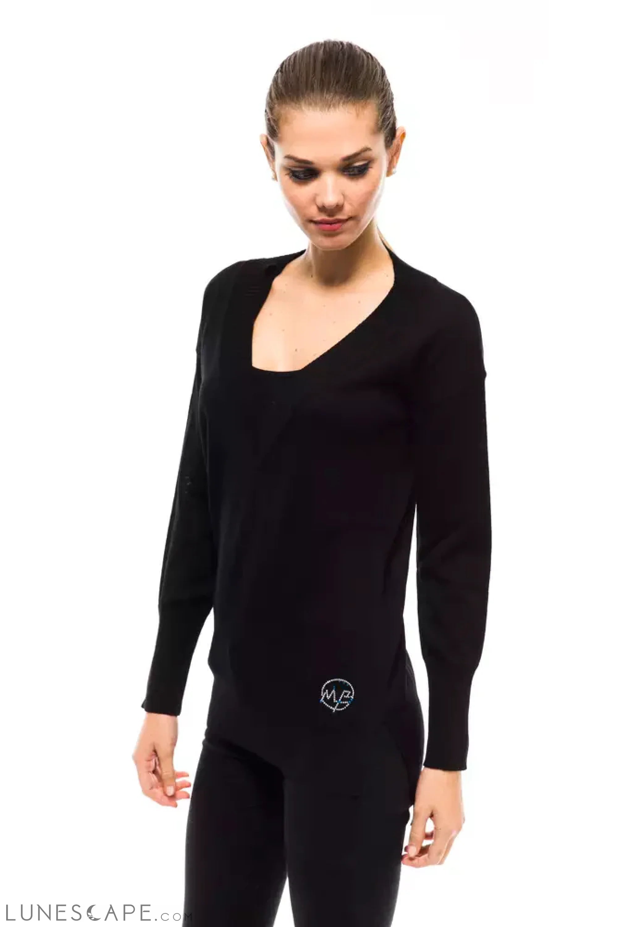 Montana Blu Black Wool Women Sweater LUNESCAPE