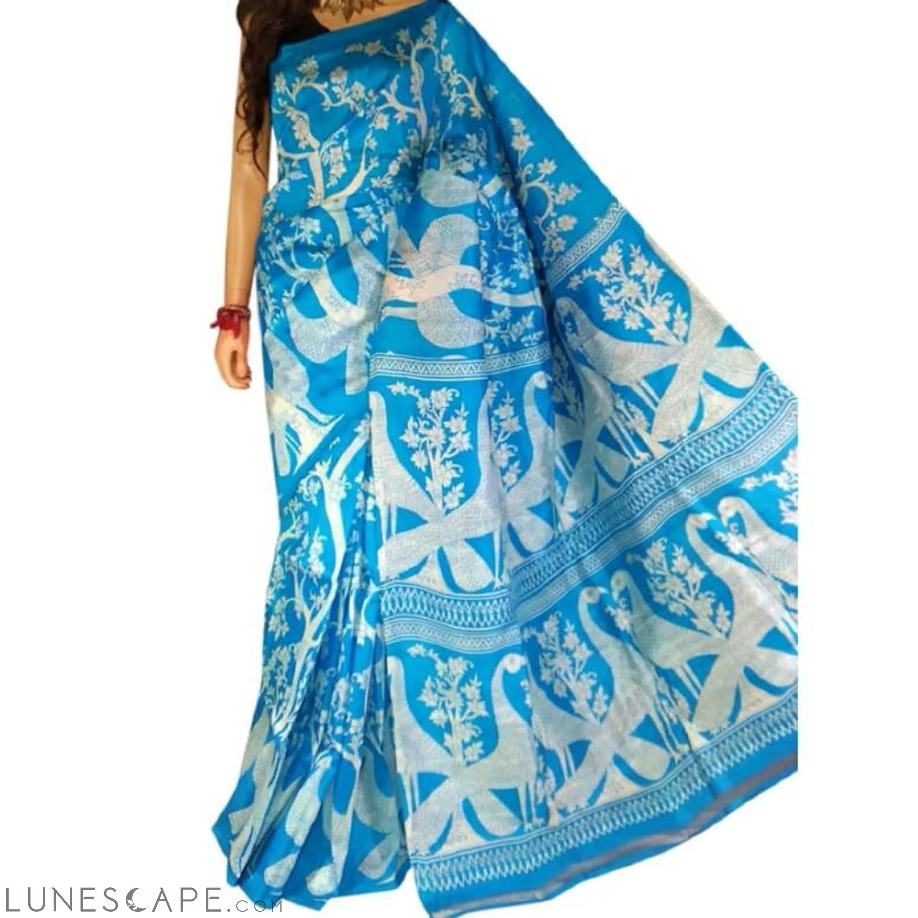 Murshidabad Silk Saree With Forest Scenery LUNESCAPE