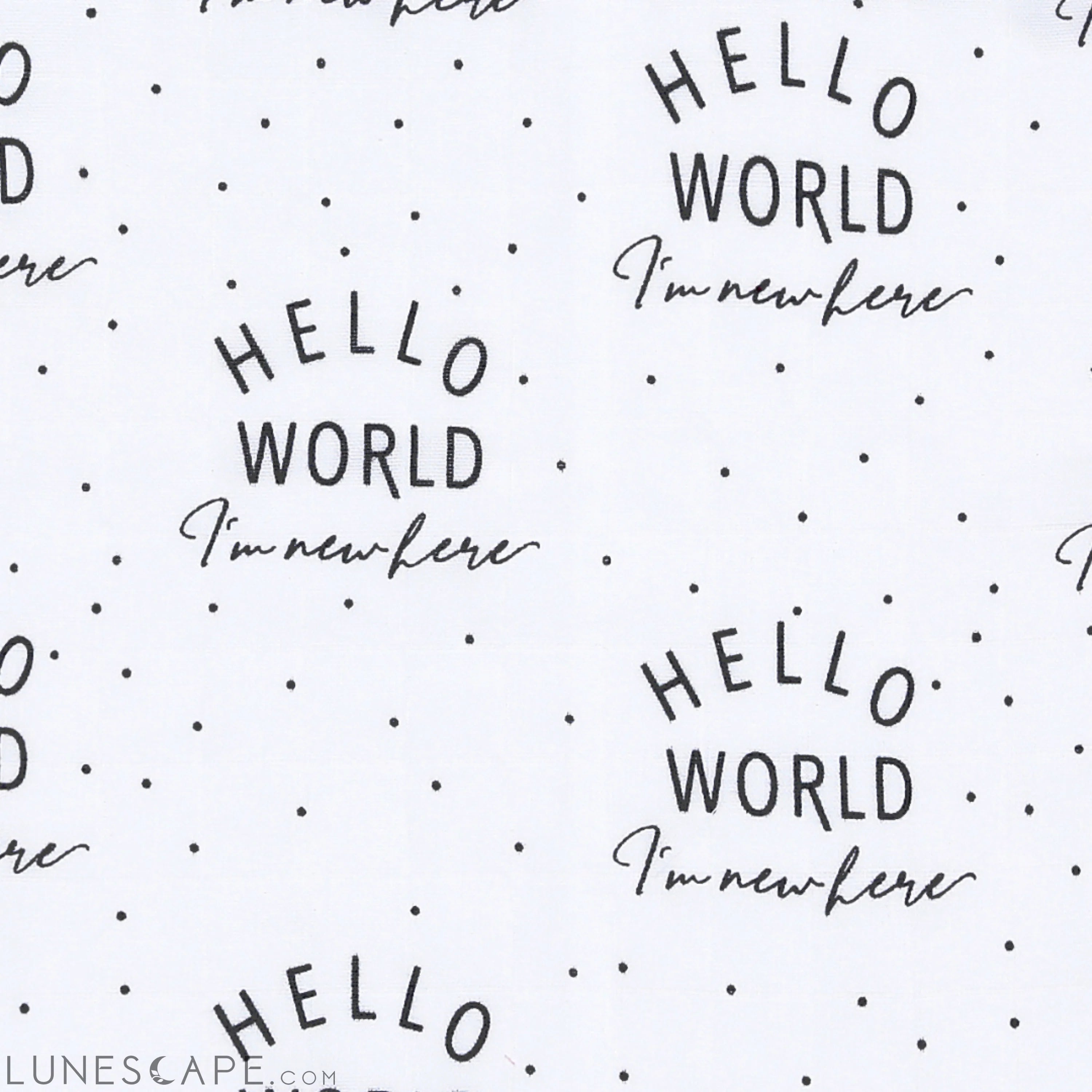 Muslin Square Baby Burp Cloth - Set of 3 - Hello World LUNESCAPE