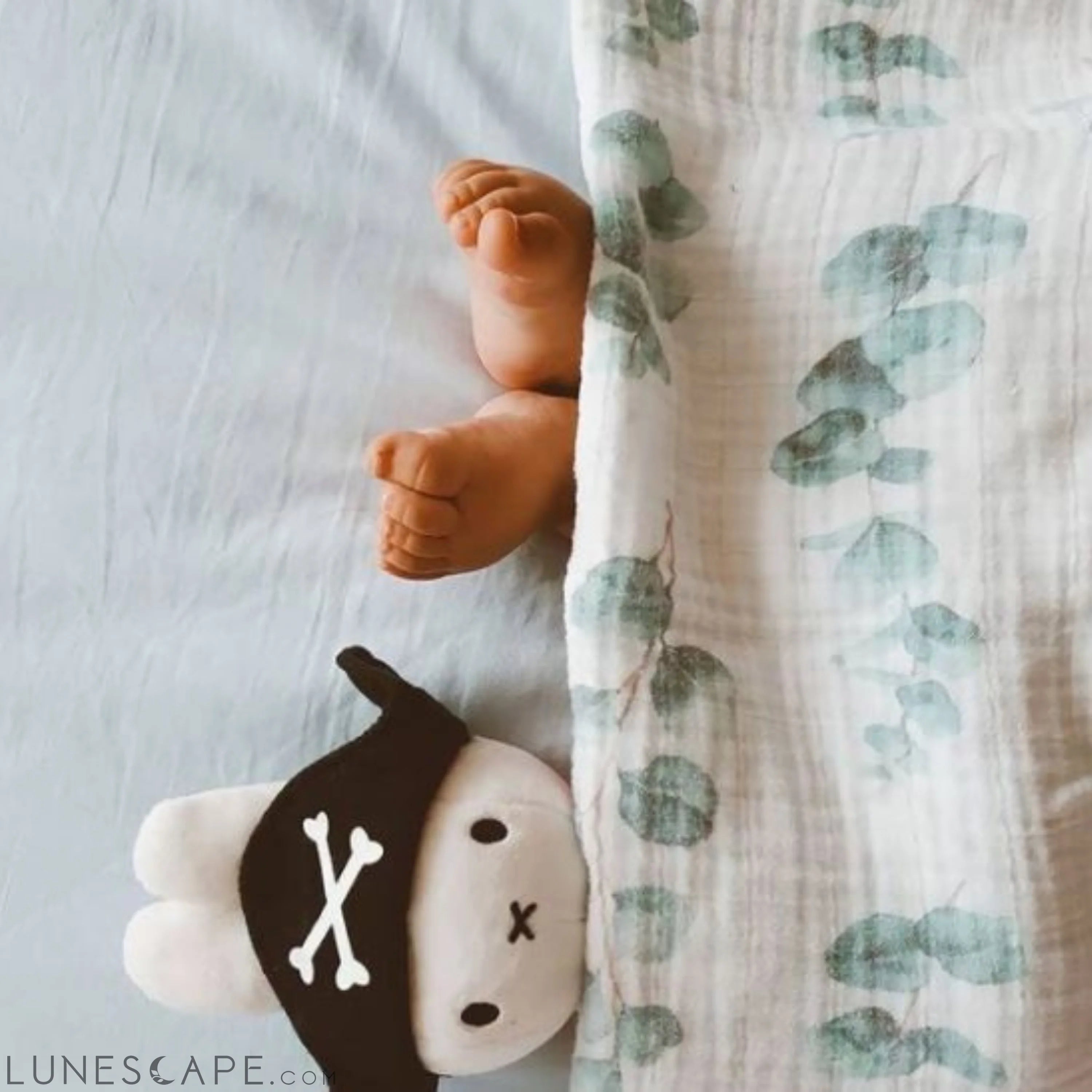Muslin Swaddle Baby Blanket X-Large 120x120cm Eucalyptus LUNESCAPE
