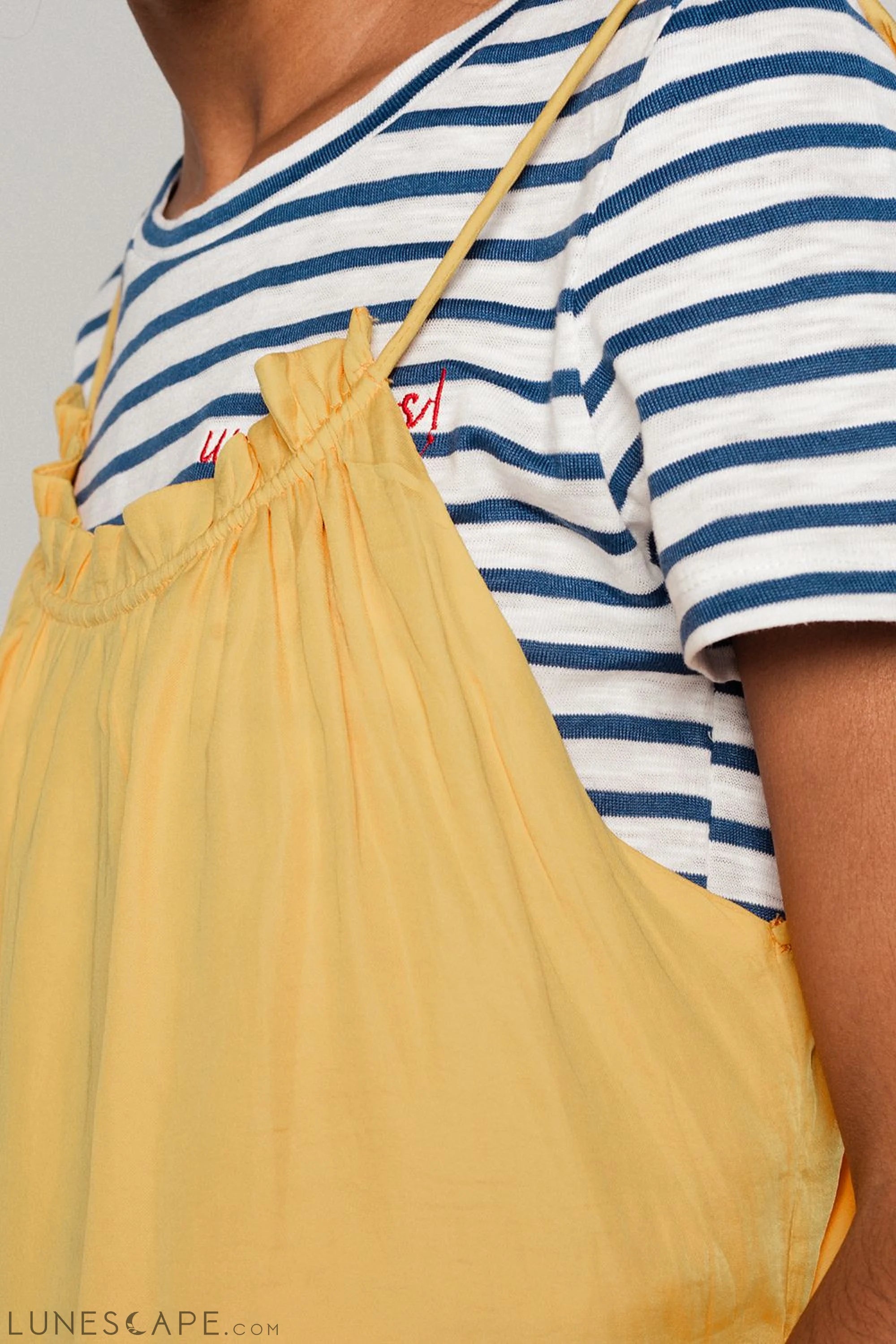 Mustard Top With Open Back Detail Short Sleeved Blouses