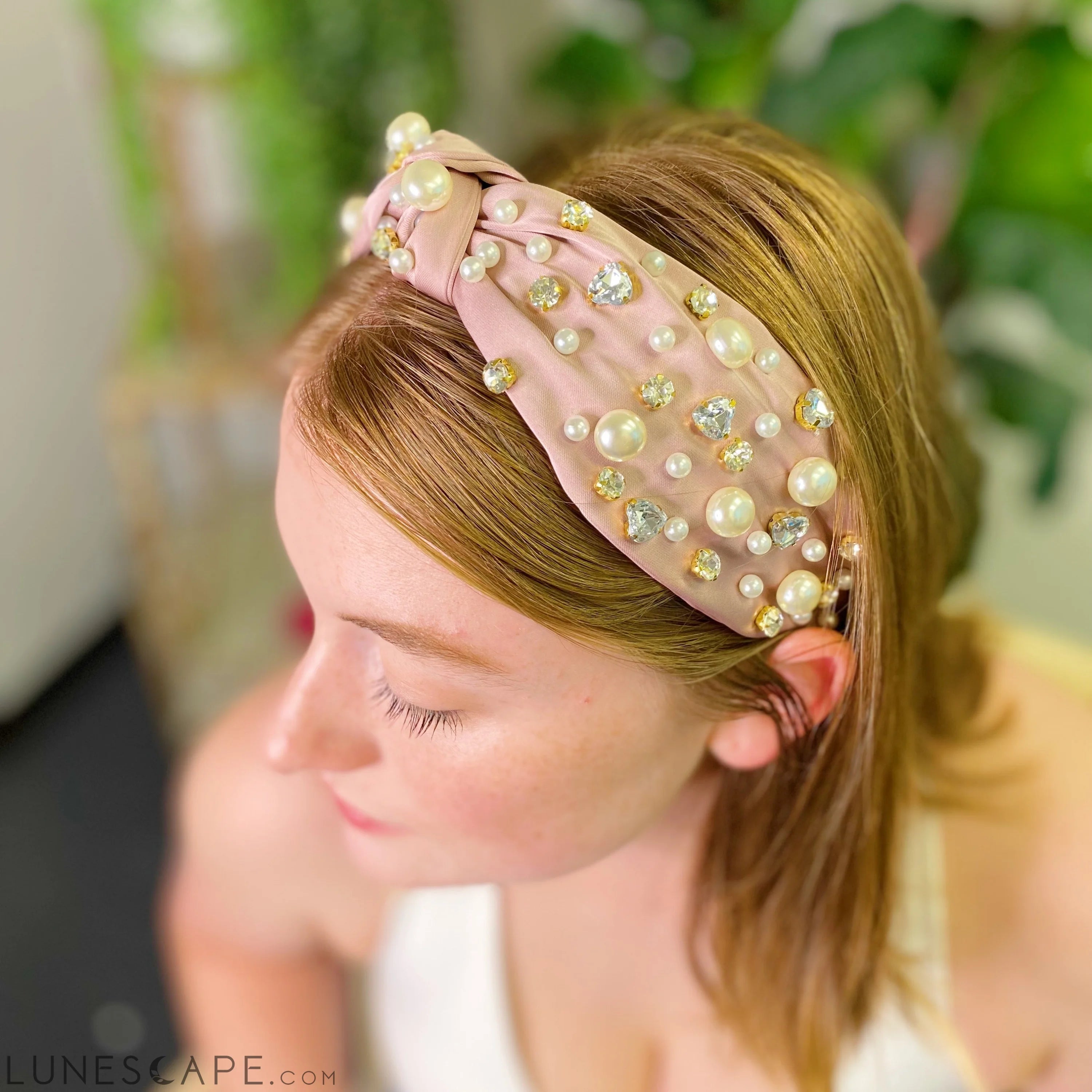 My Winslet Jeweled Satin Headband LUNESCAPE