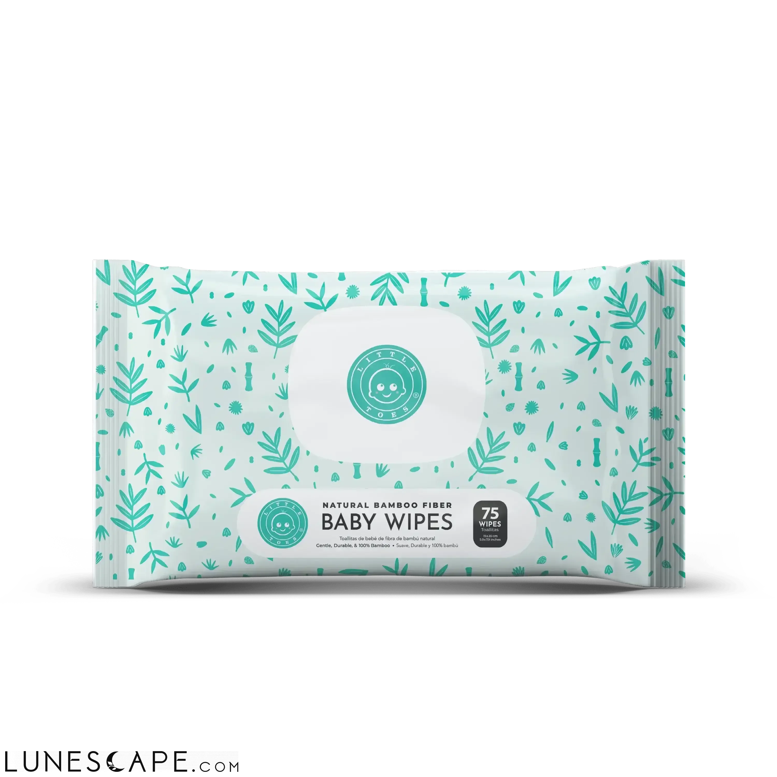 Natural Bamboo Fiber Baby Wipes- 3 Packs of 75 Wipes LUNESCAPE