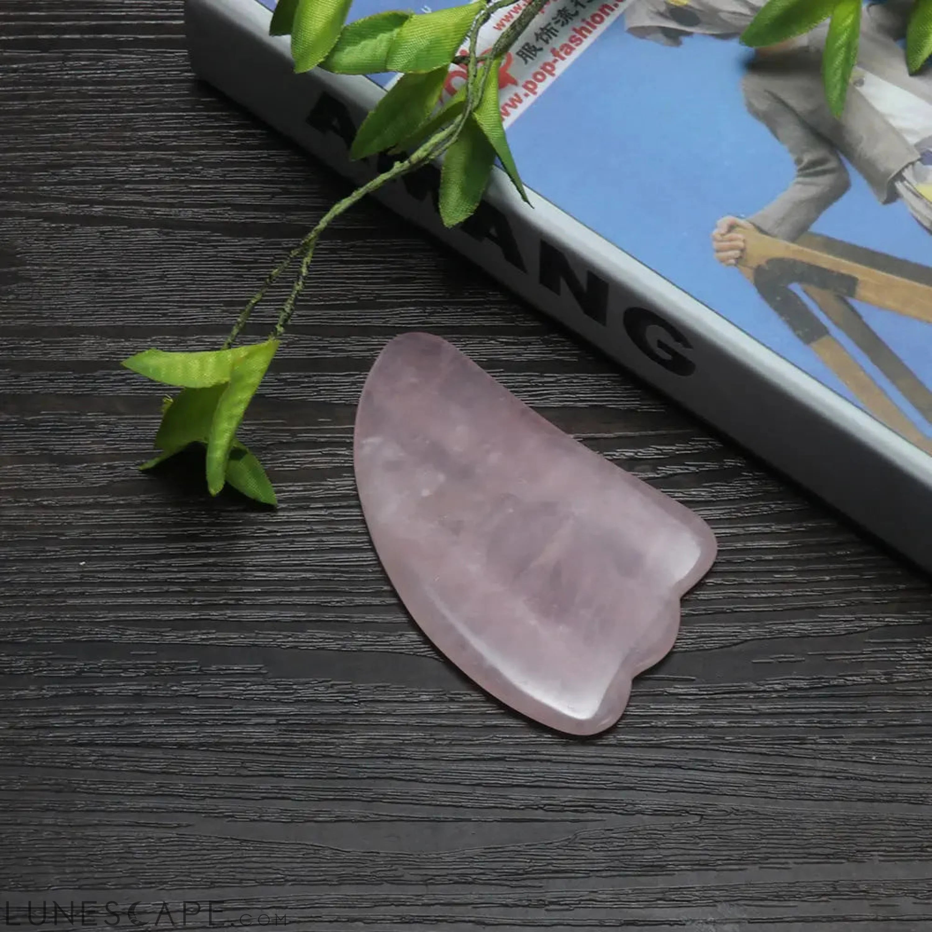 Natural Rose Quartz Gua Sha Massage Board LUNESCAPE