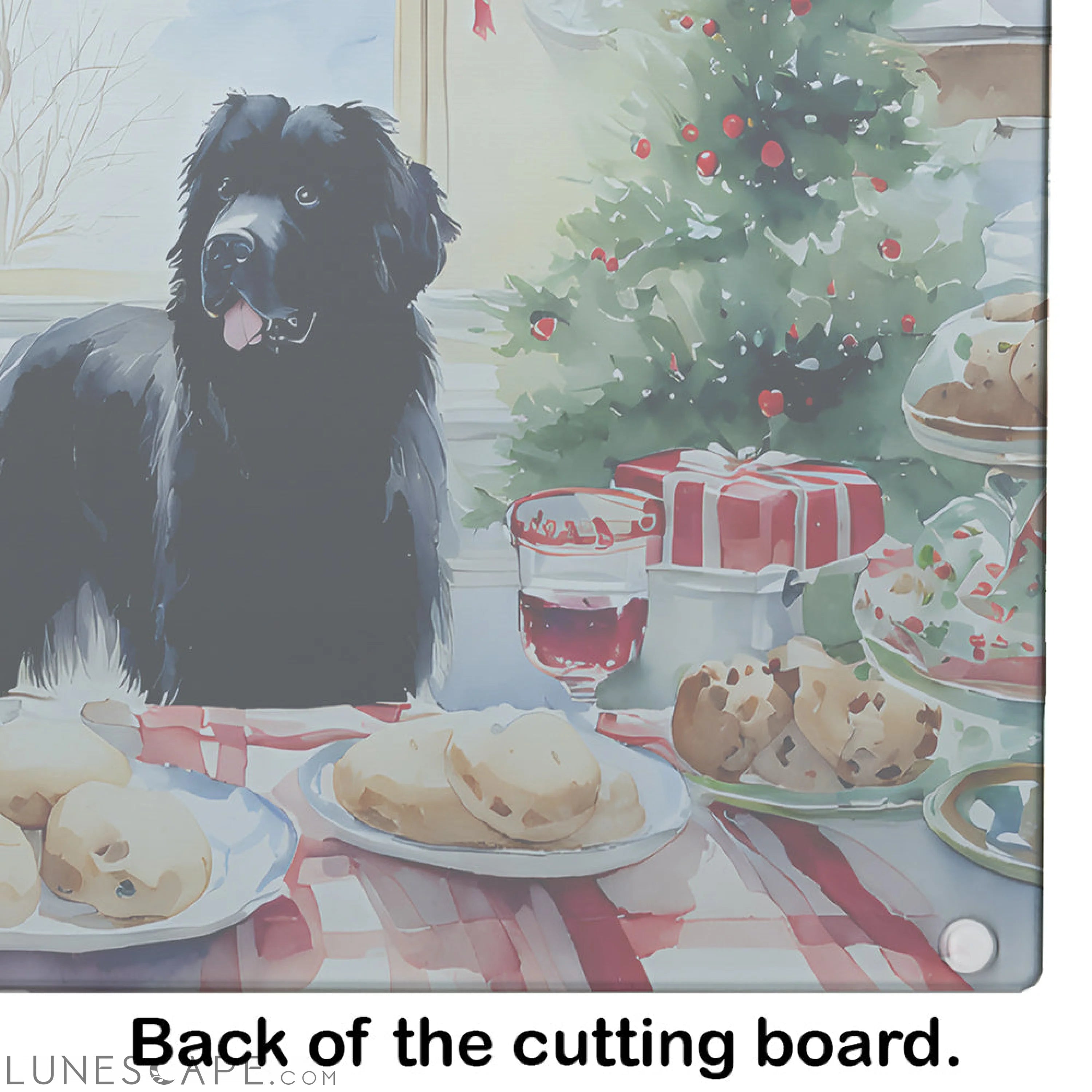 Newfoundland Christmas Cookies Glass Cutting Board LUNESCAPE