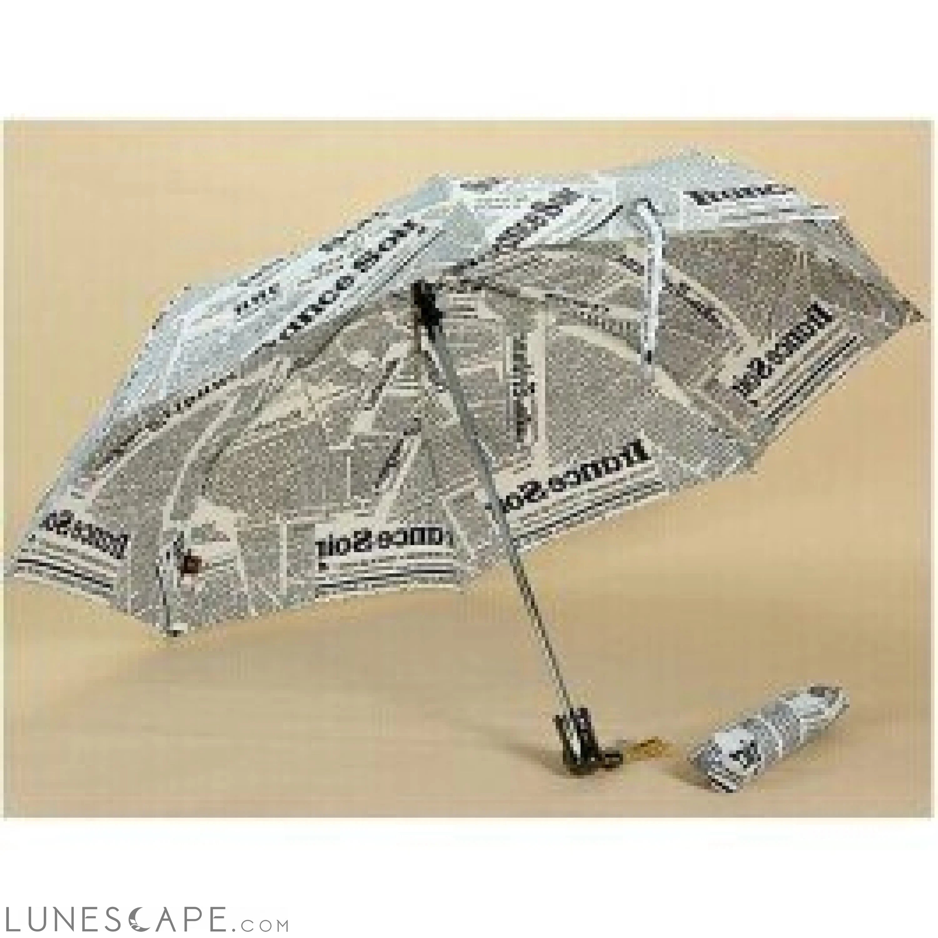 Newspapers Patterned Automatic Folding Umbrella LUNESCAPE