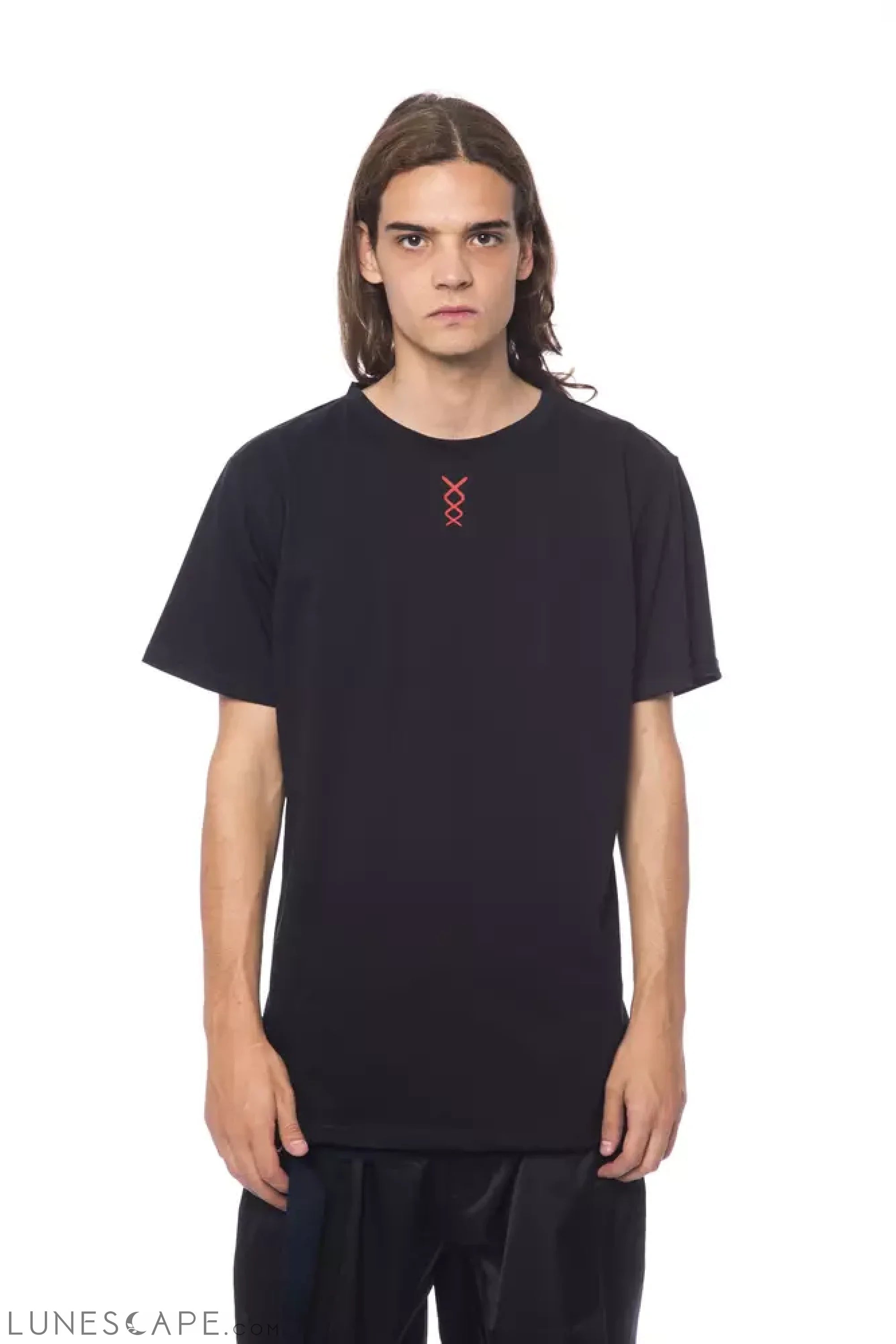 Nicolo Tonetto Black Cotton Men T-Shirt LUNESCAPE