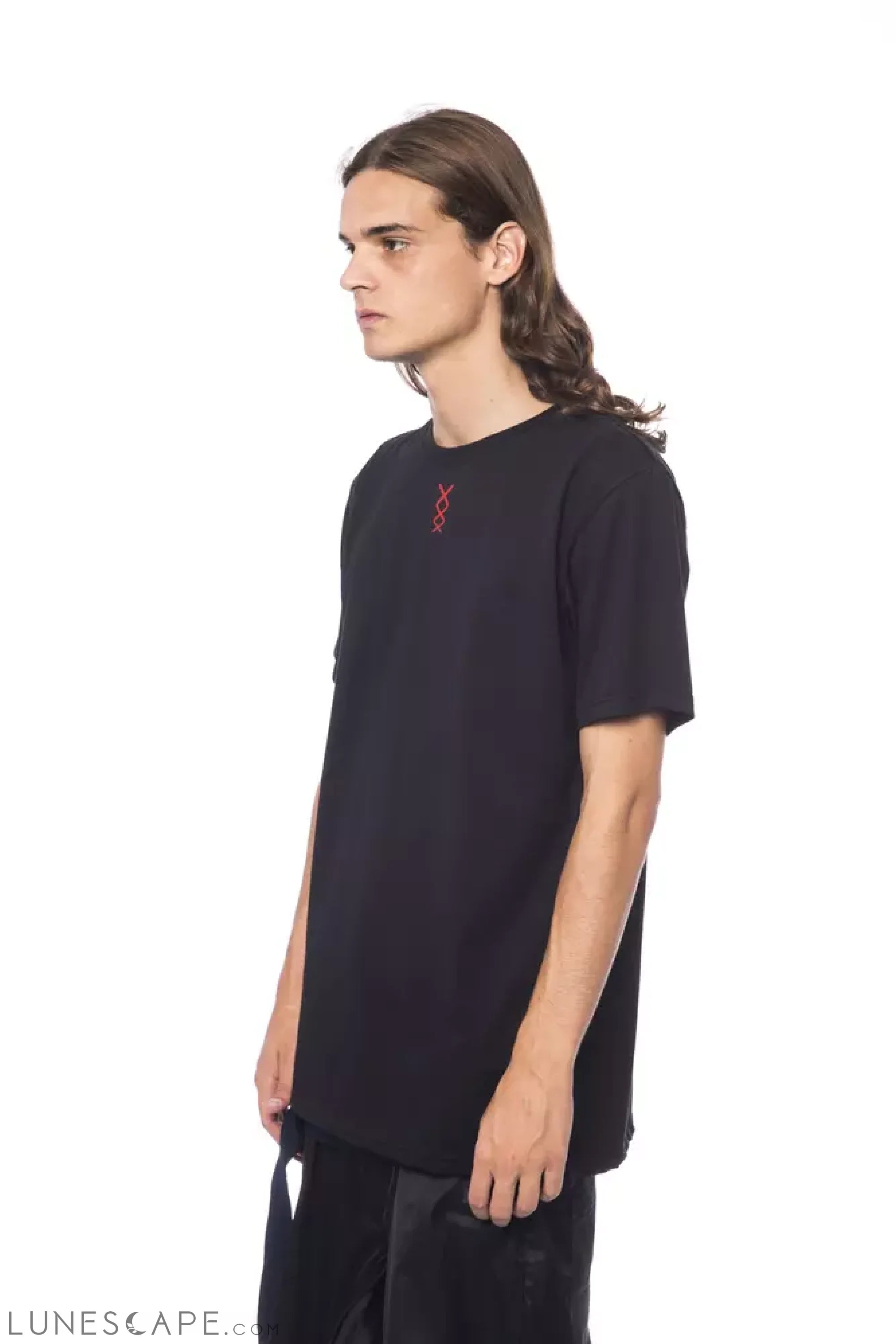 Nicolo Tonetto Black Cotton Men T-Shirt LUNESCAPE