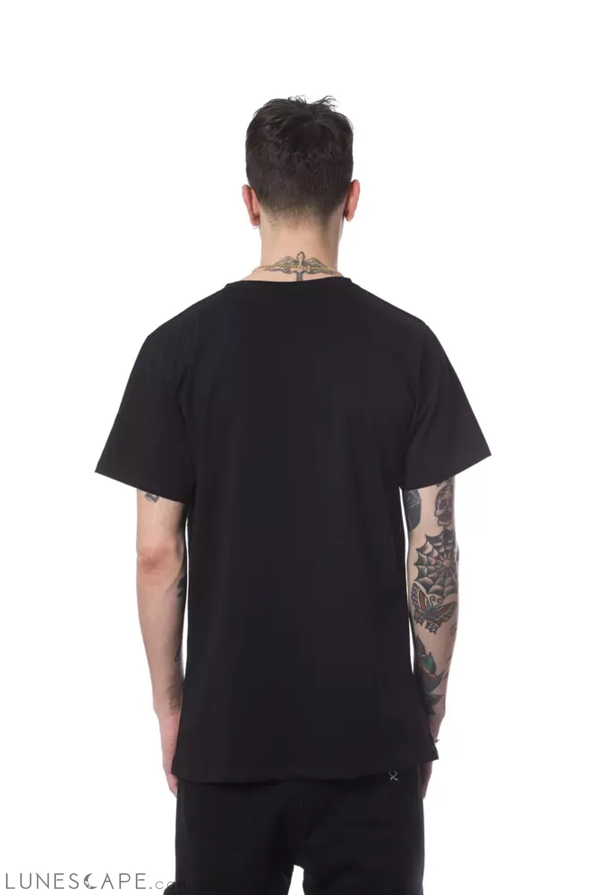 Nicolo Tonetto Black Cotton Men T-Shirt LUNESCAPE