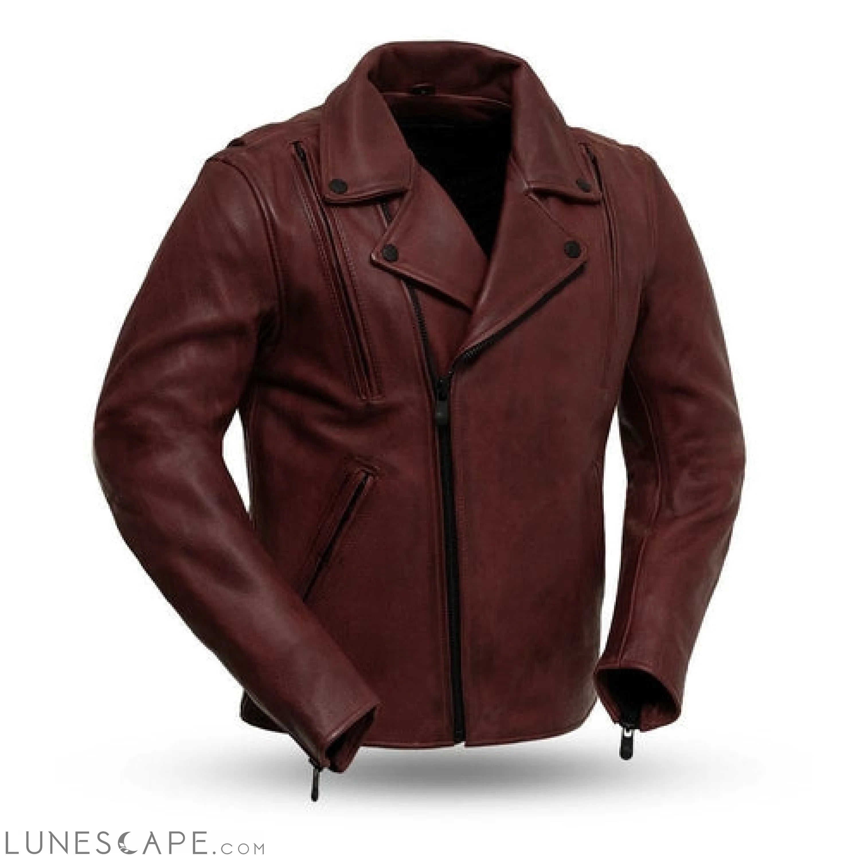 Night Rider - Men's Leather Motorcycle Jacket LUNESCAPE