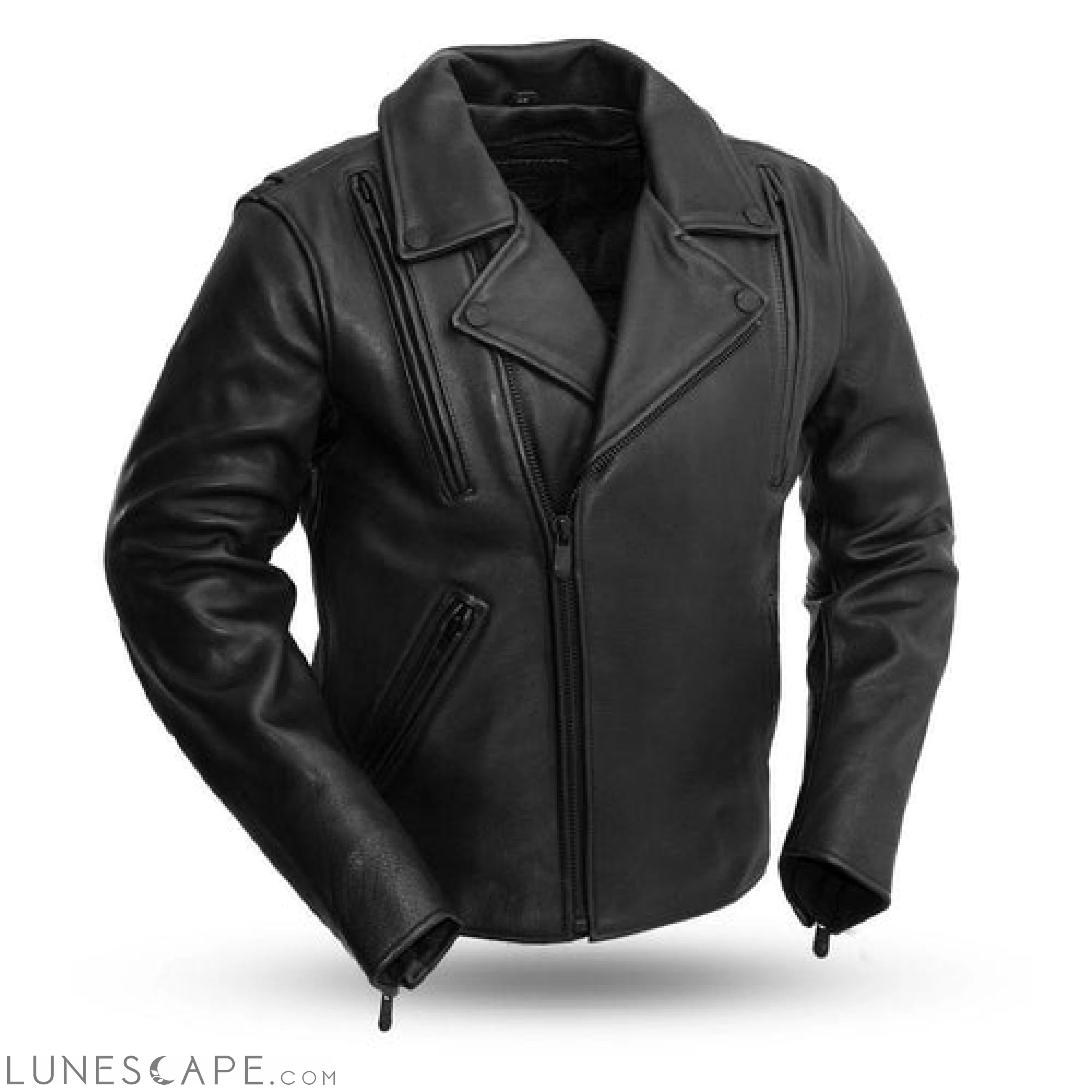 Night Rider - Men's Leather Motorcycle Jacket LUNESCAPE