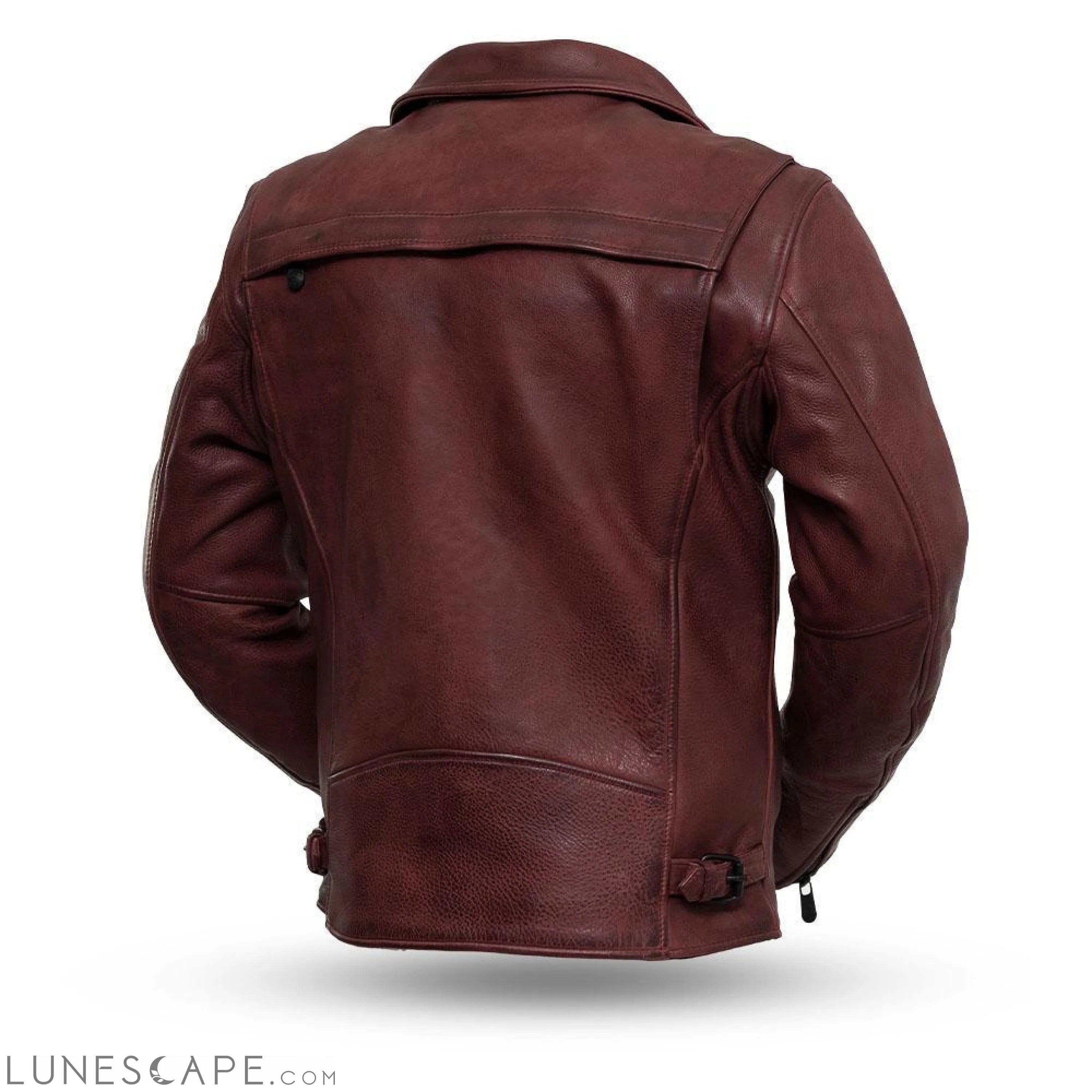 Night Rider Men's Oxblood Leather Bomber Jacket LUNESCAPE