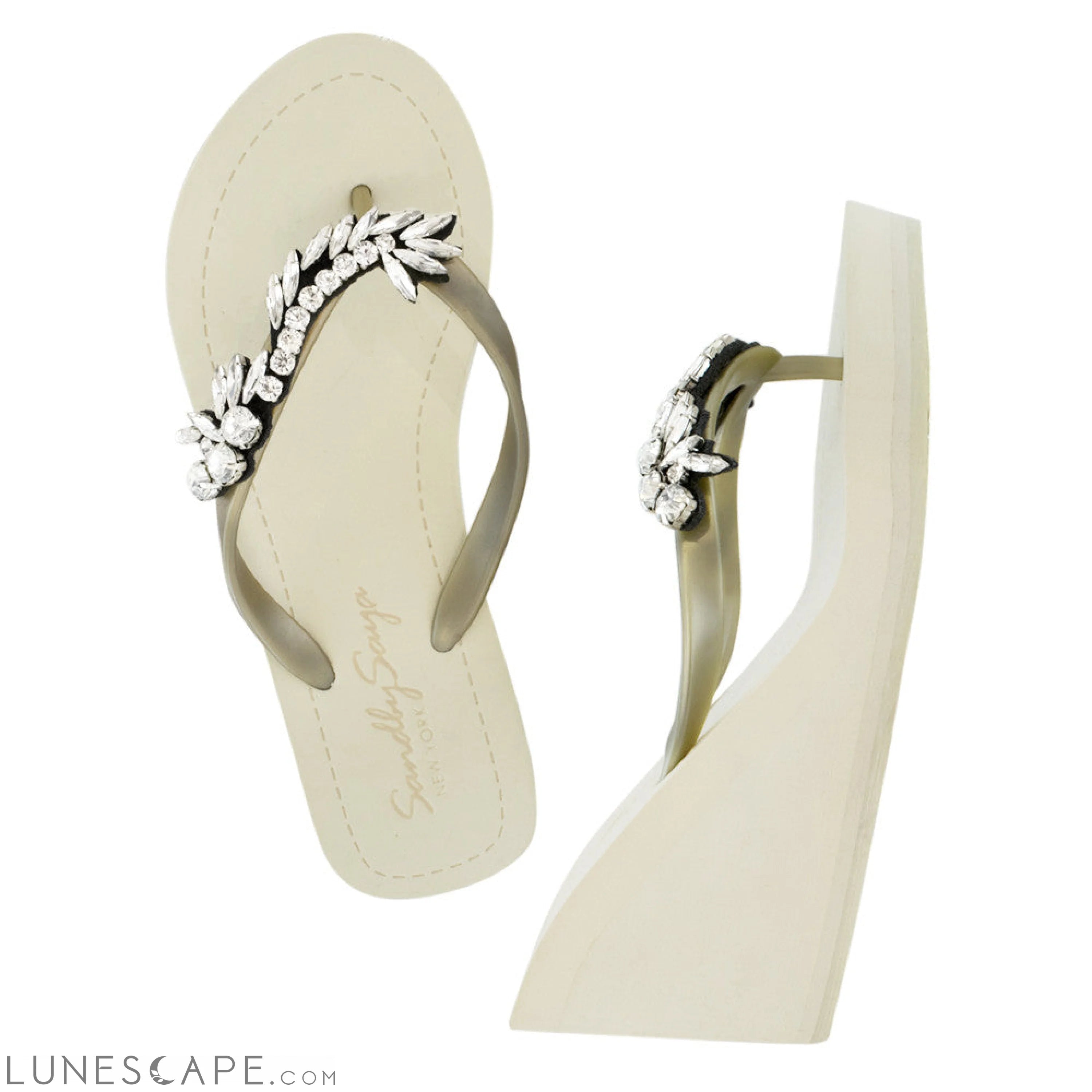 Nomad - Rhine Stone Embellished Women's High Wedge Flip Flops Sandal LUNESCAPE