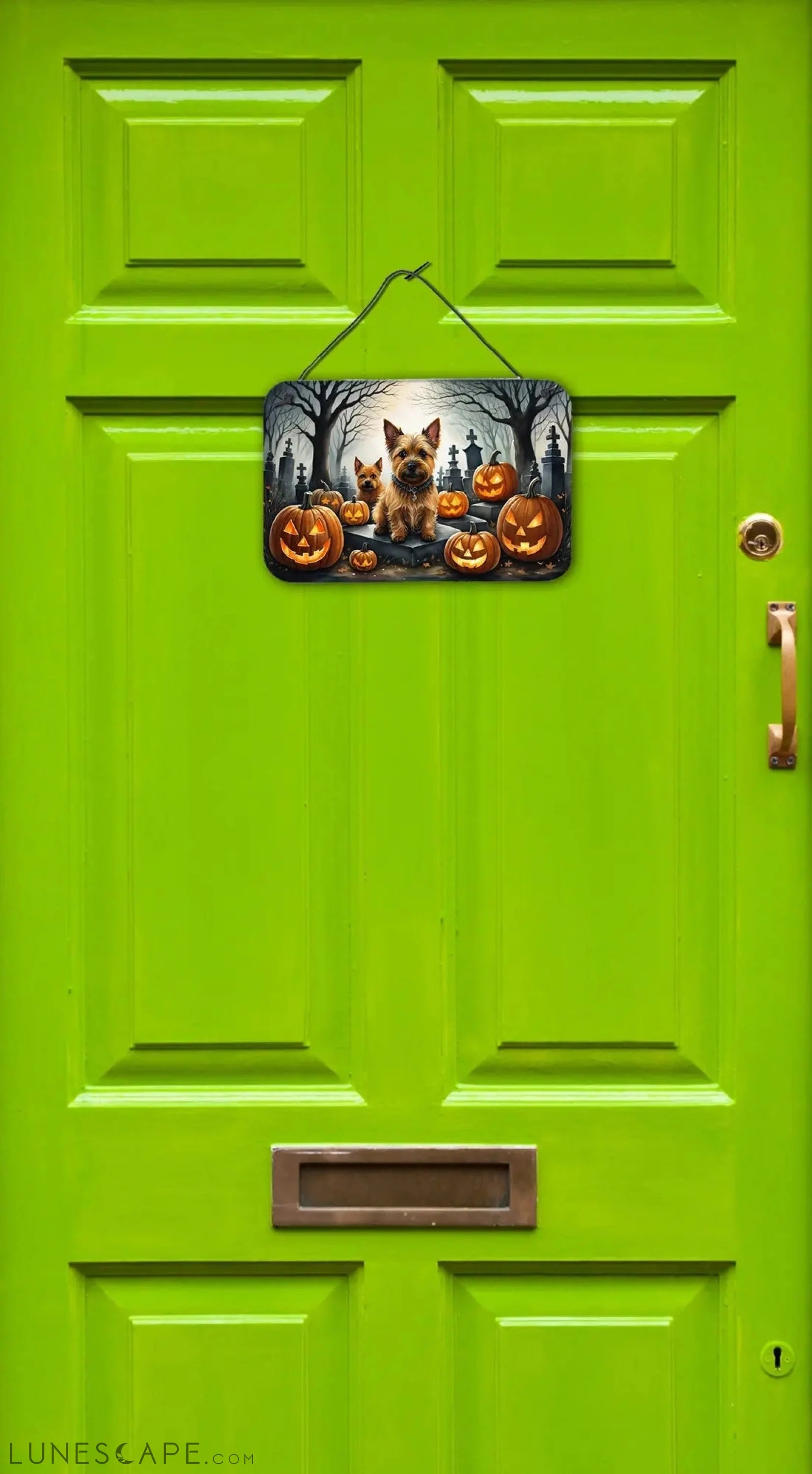 Norwich Terrier Spooky Halloween Wall or Door Hanging Prints LUNESCAPE