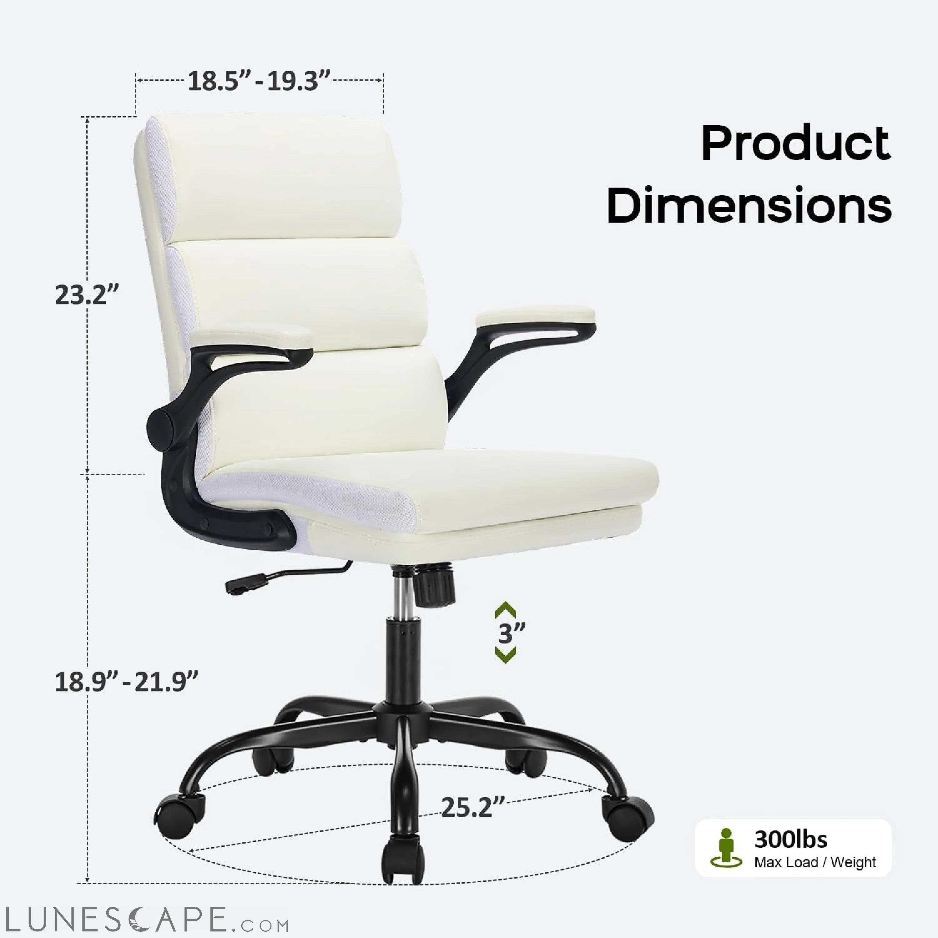 Office Chair Adjustable Desk Chair Mid Back Executive Comfortable LUNESCAPE