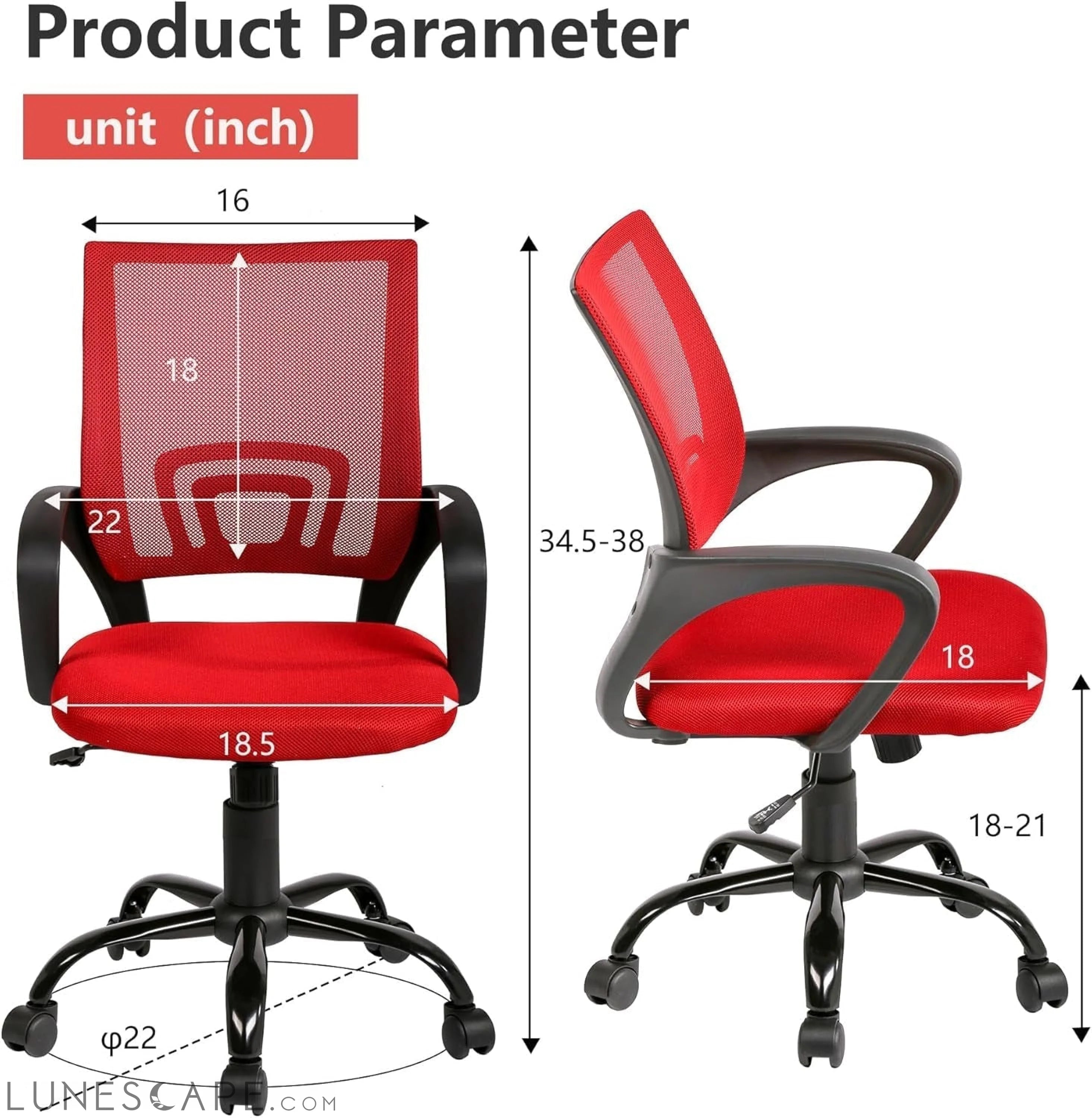 Office Chair Computer Chair Ergonomic Cheap Desk Chair Adjustable LUNESCAPE