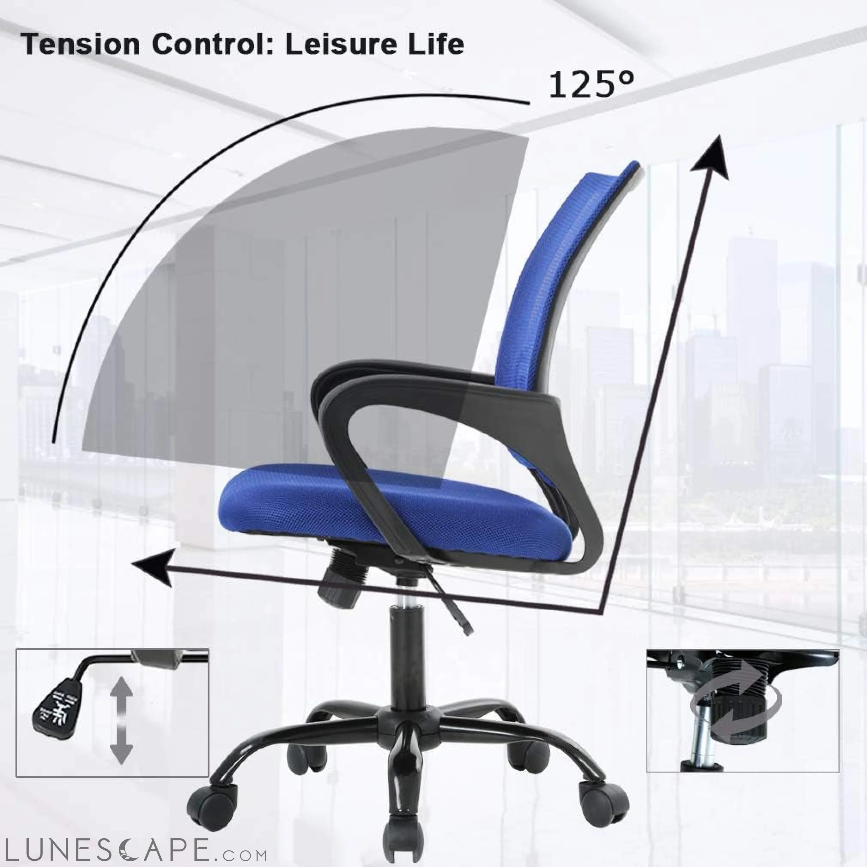 Office Chair Ergonomic Cheap Desk Chair Mesh Computer Chair Lumbar LUNESCAPE