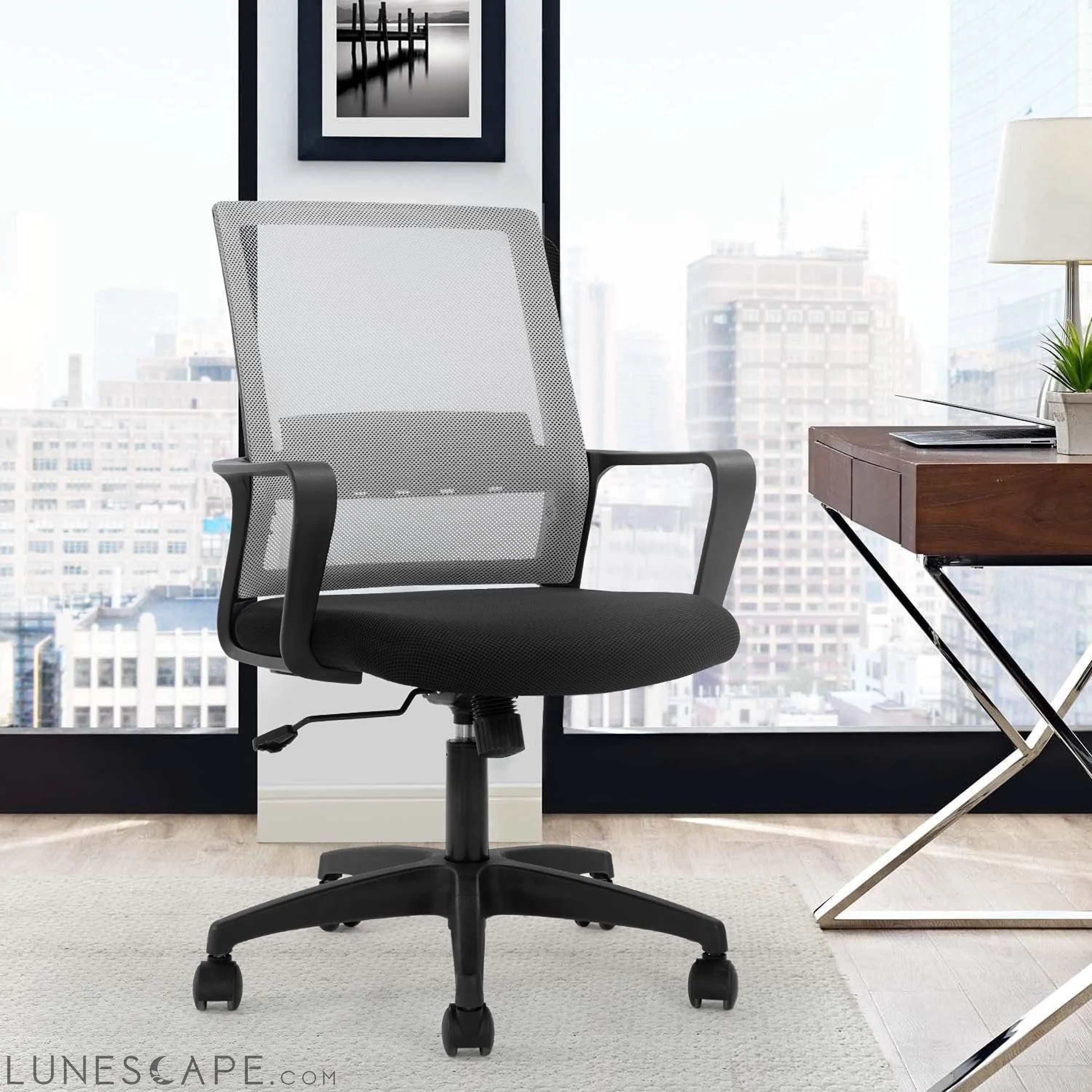 Office Chair Ergonomic Desk Task Chair Mesh Computer Chair Mid-Back LUNESCAPE