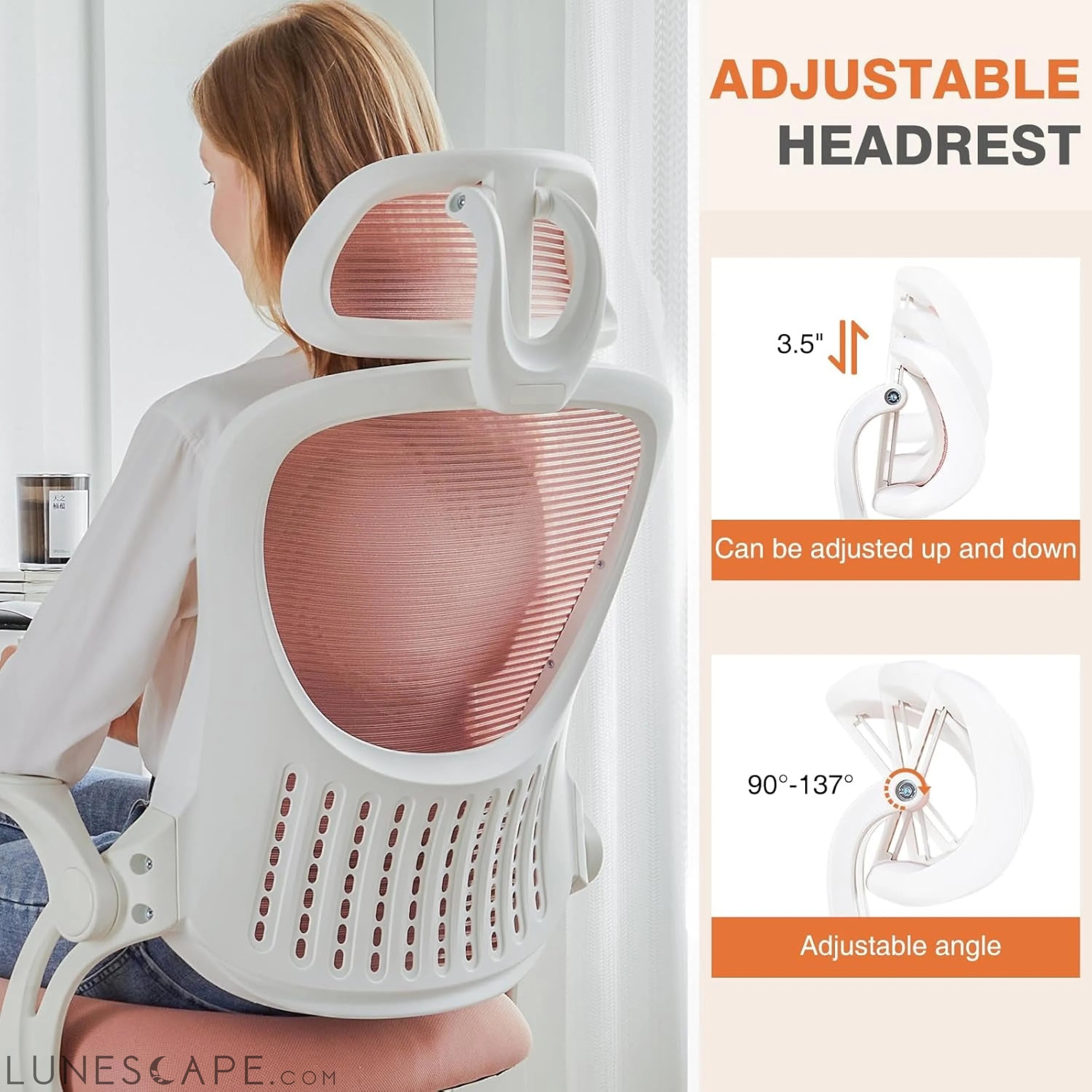 Office Computer Desk Chair, Ergonomic High-Back Mesh Rolling Work LUNESCAPE