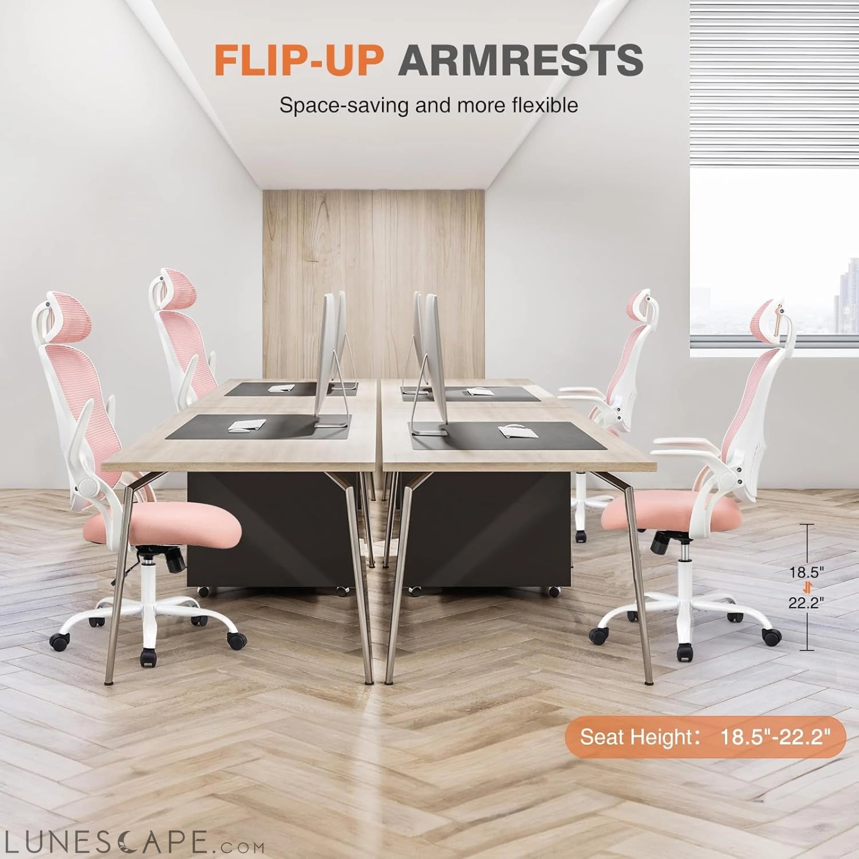 Office Computer Desk Chair, Ergonomic High-Back Mesh Rolling Work LUNESCAPE