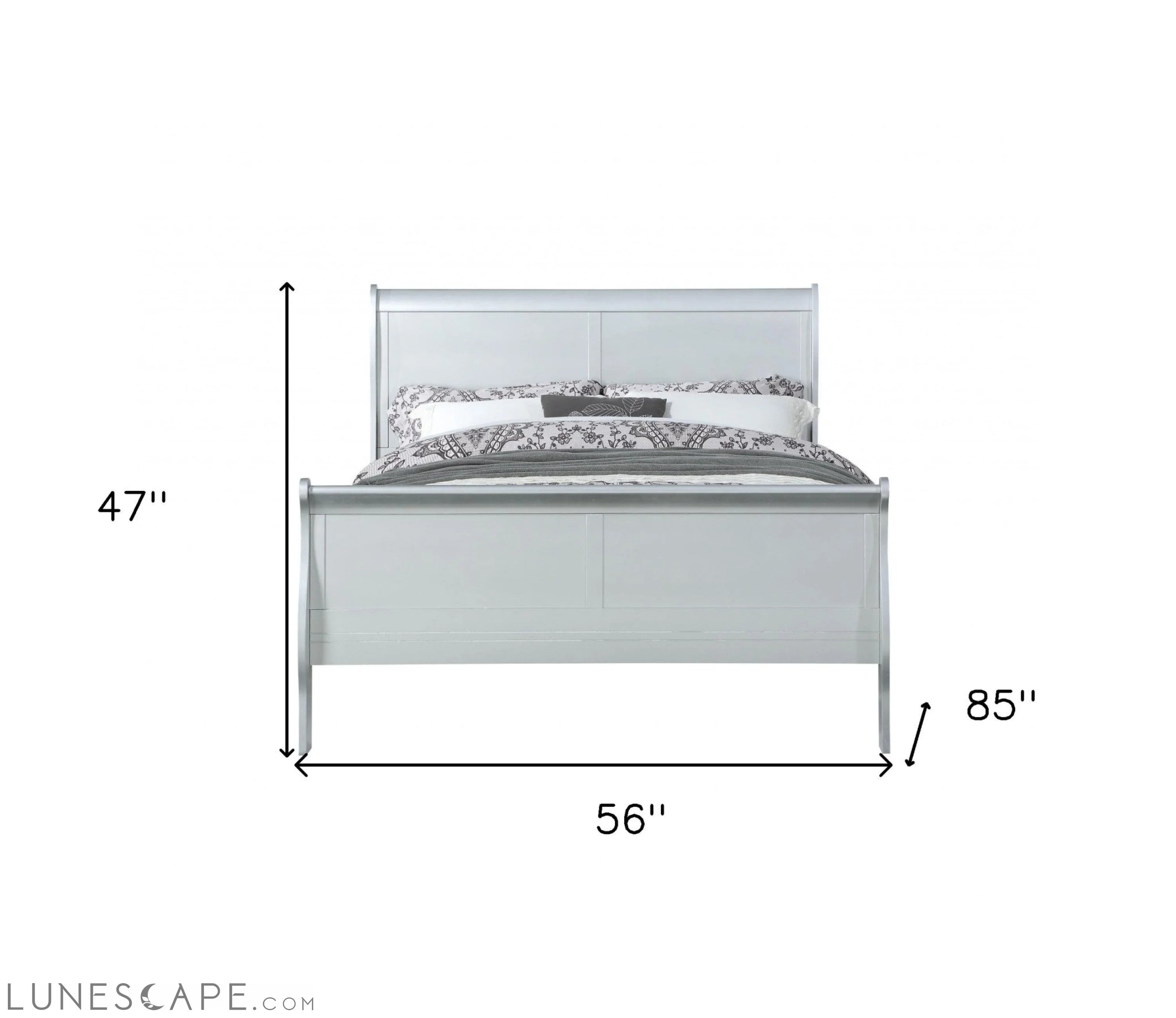 Olatinum Wood King Bed 80inches X 90inches X 47inches LUNESCAPE