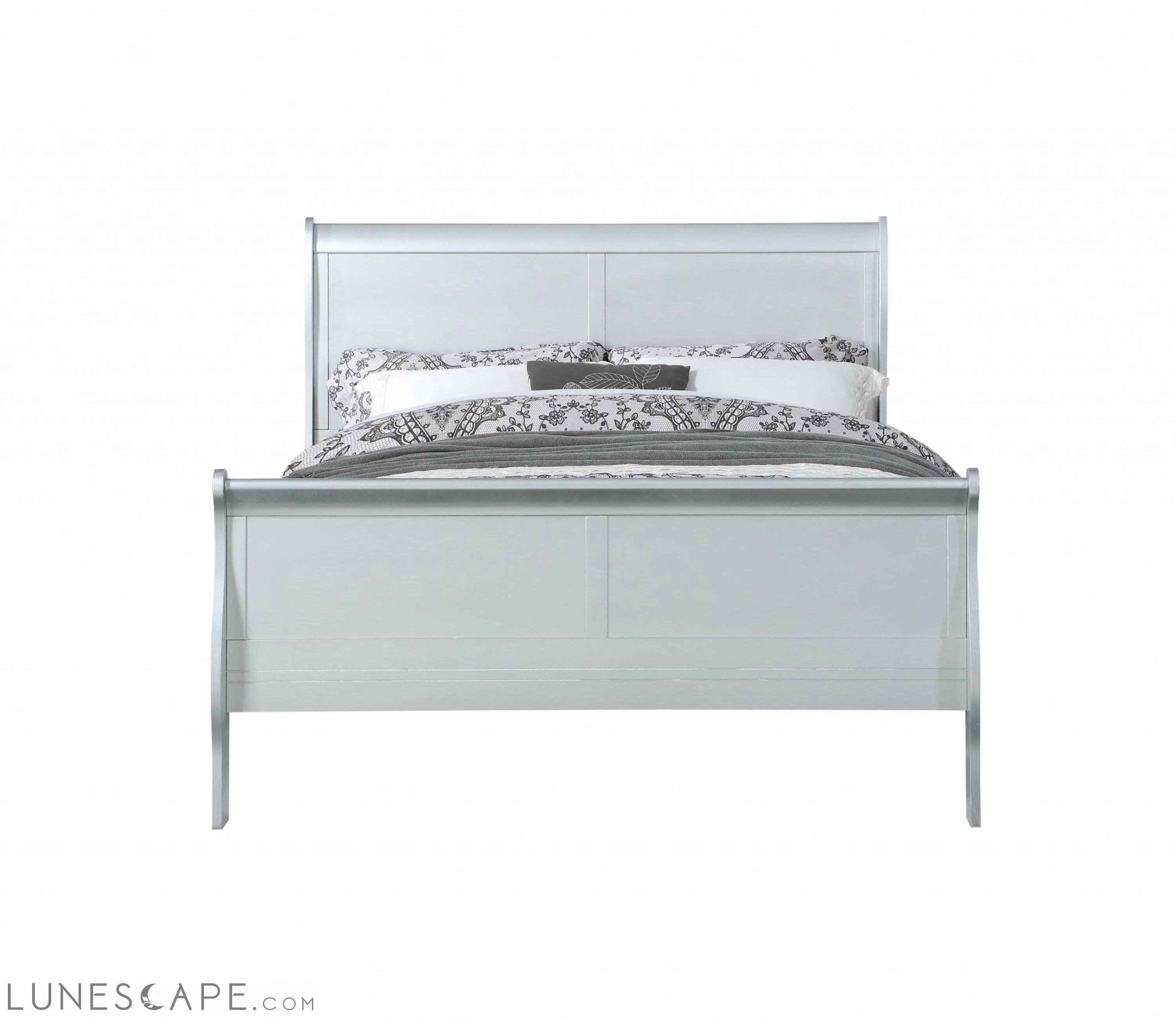 Olatinum Wood King Bed 80inches X 90inches X 47inches LUNESCAPE