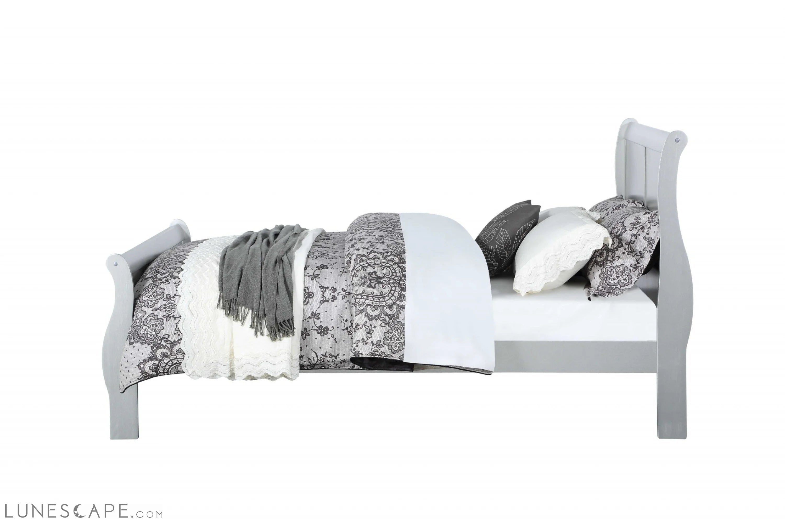 Olatinum Wood King Bed 80inches X 90inches X 47inches LUNESCAPE