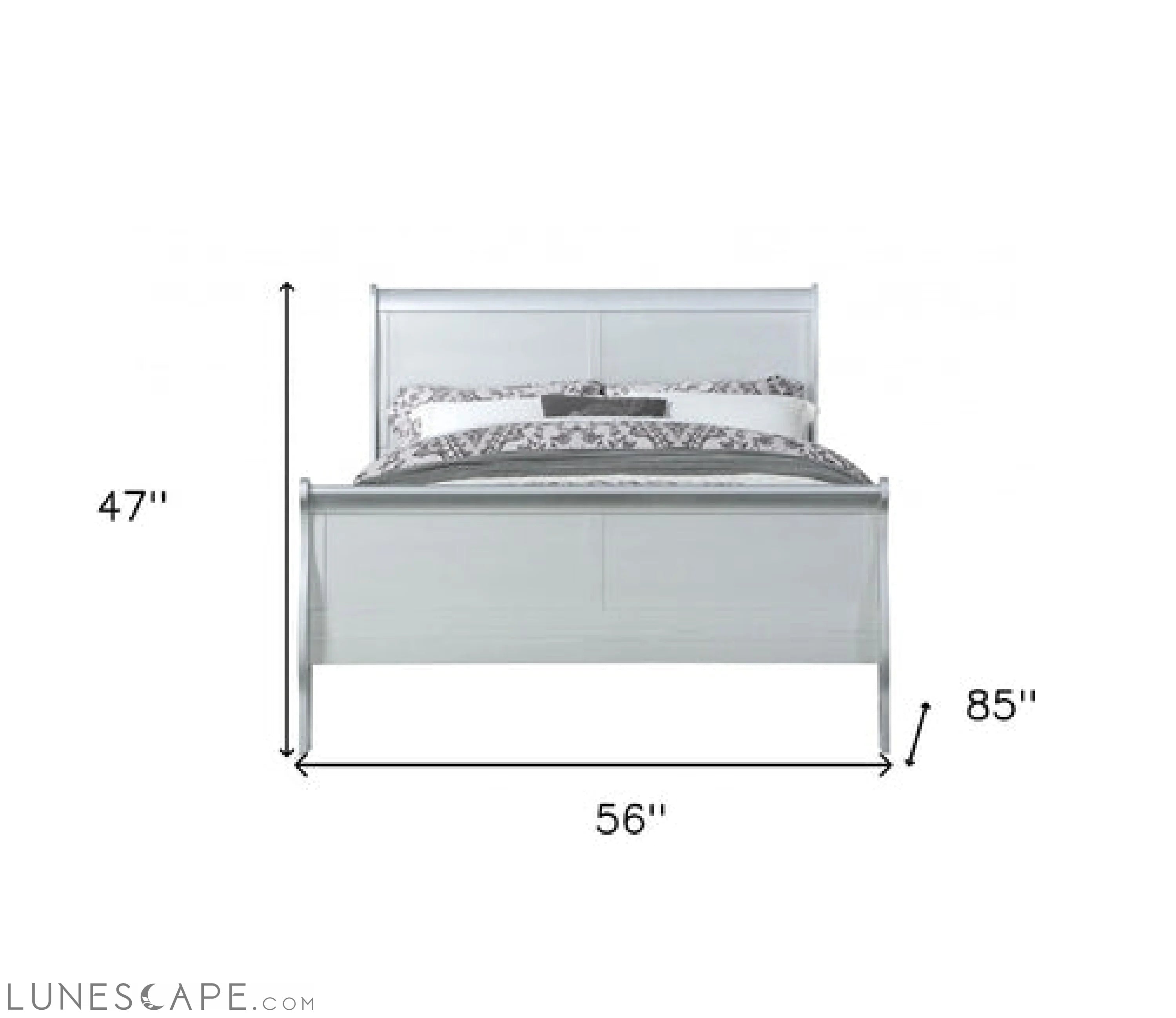 Olatinum Wood King Bed 80inches X 90inches X 47inches LUNESCAPE