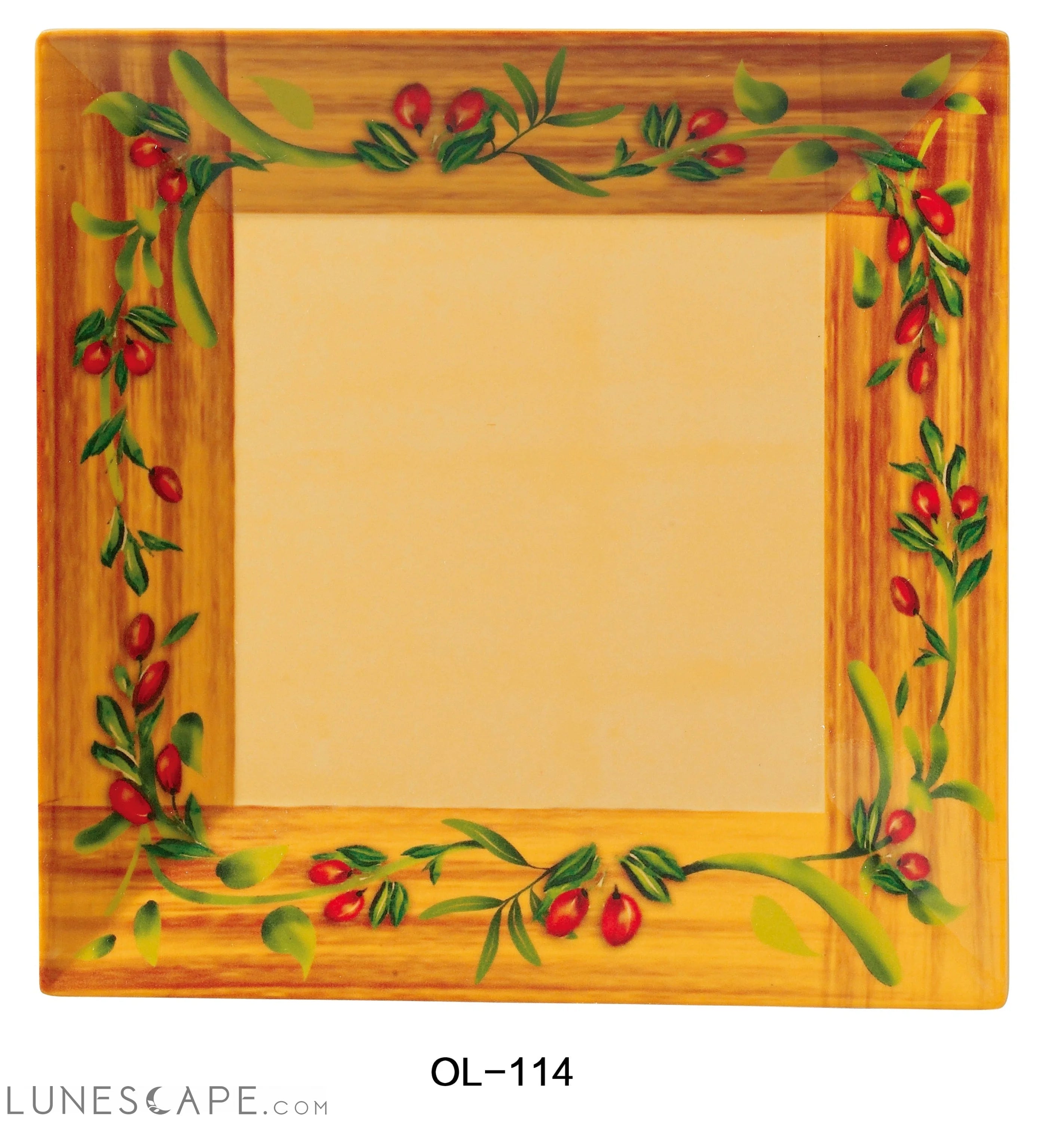 Olive 14" Square Dinner Plate LUNESCAPE