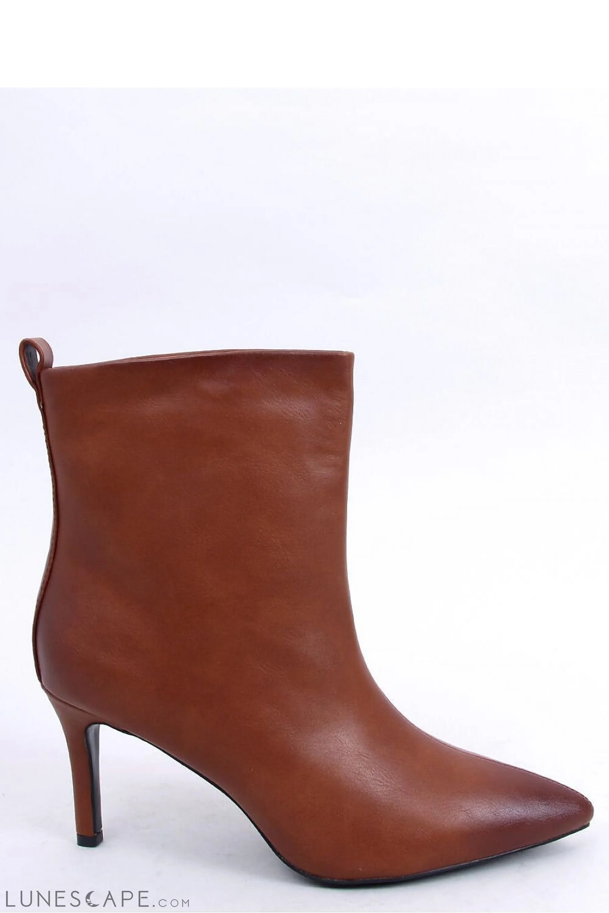 Ombre Cognac Pointed Toe Kitten Stiletto Ankle Boots LUNESCAPE