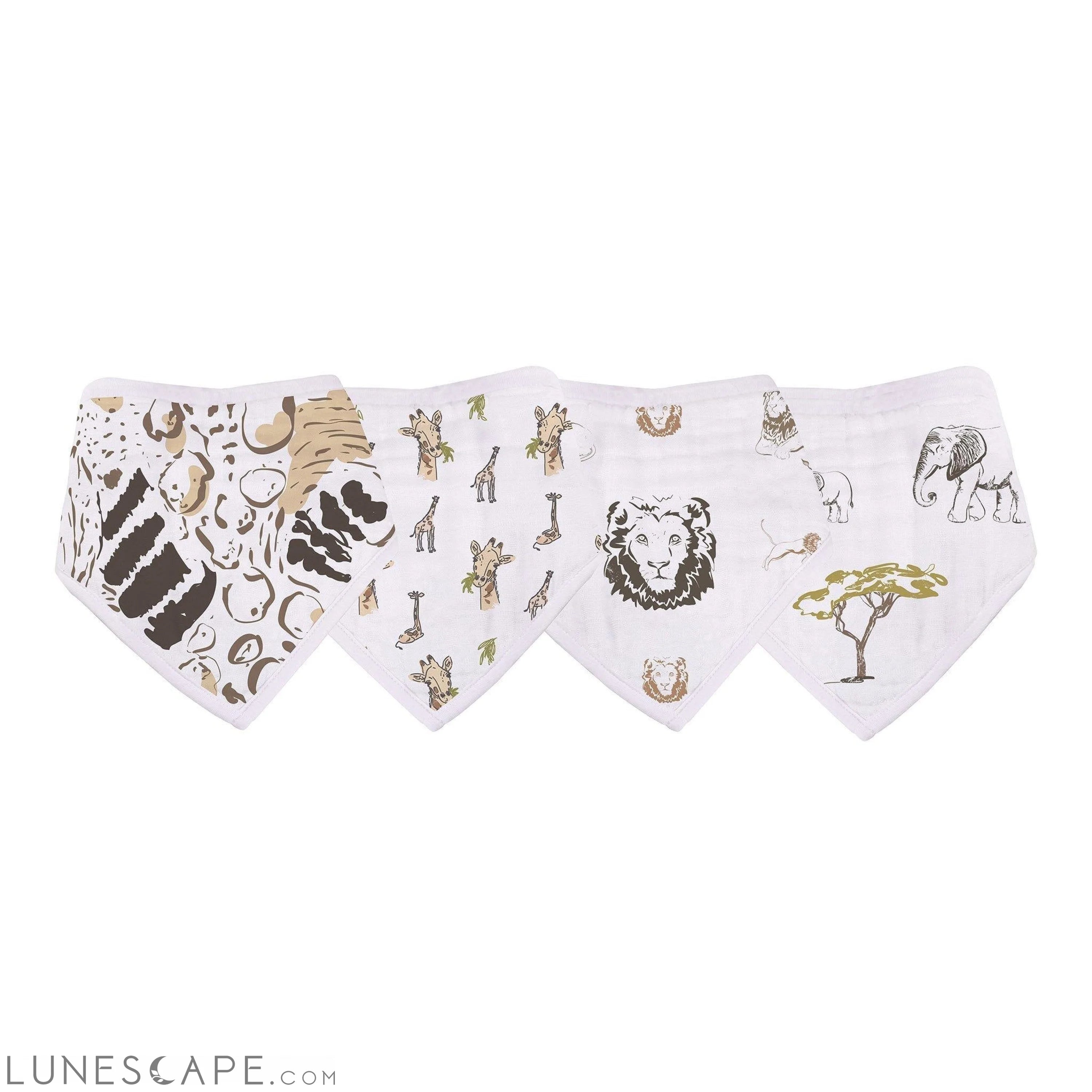On The Savannah Bandana Bibs - Set of 4 LUNESCAPE