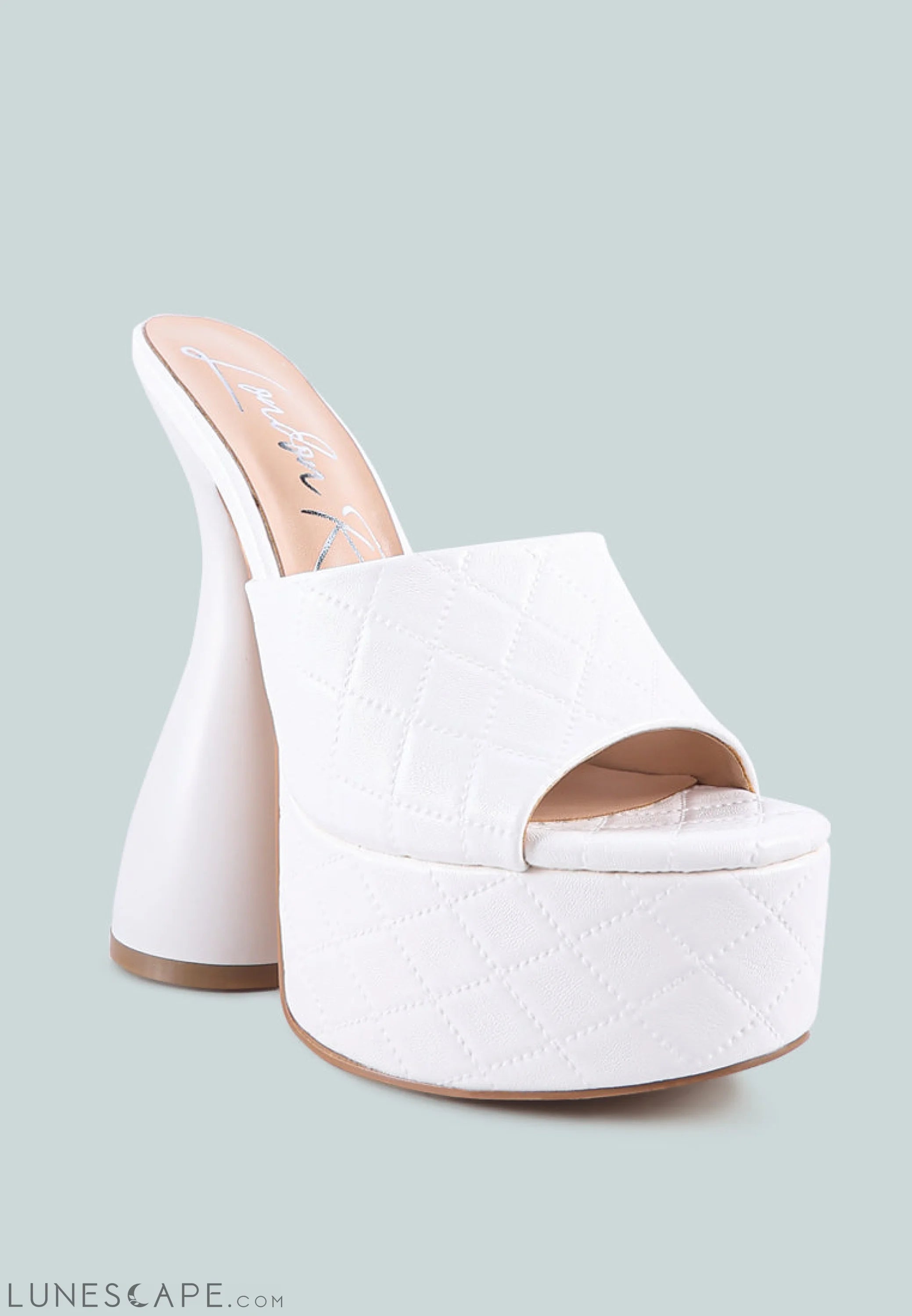 Oomph Quilted Hourglass Heel Platform Sandals LUNESCAPE