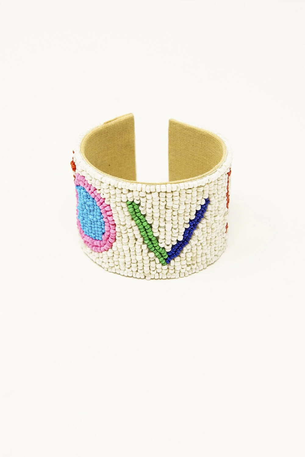 Open Beads Bracelet in White With LOVE LUNESCAPE