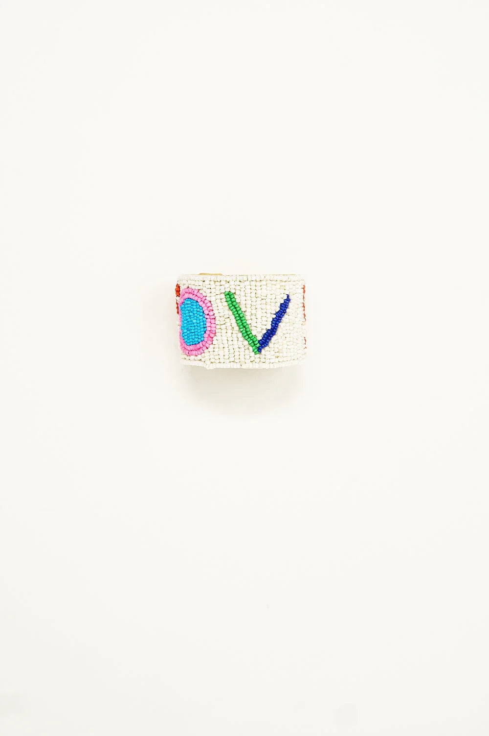 Open Beads Bracelet in White With LOVE LUNESCAPE