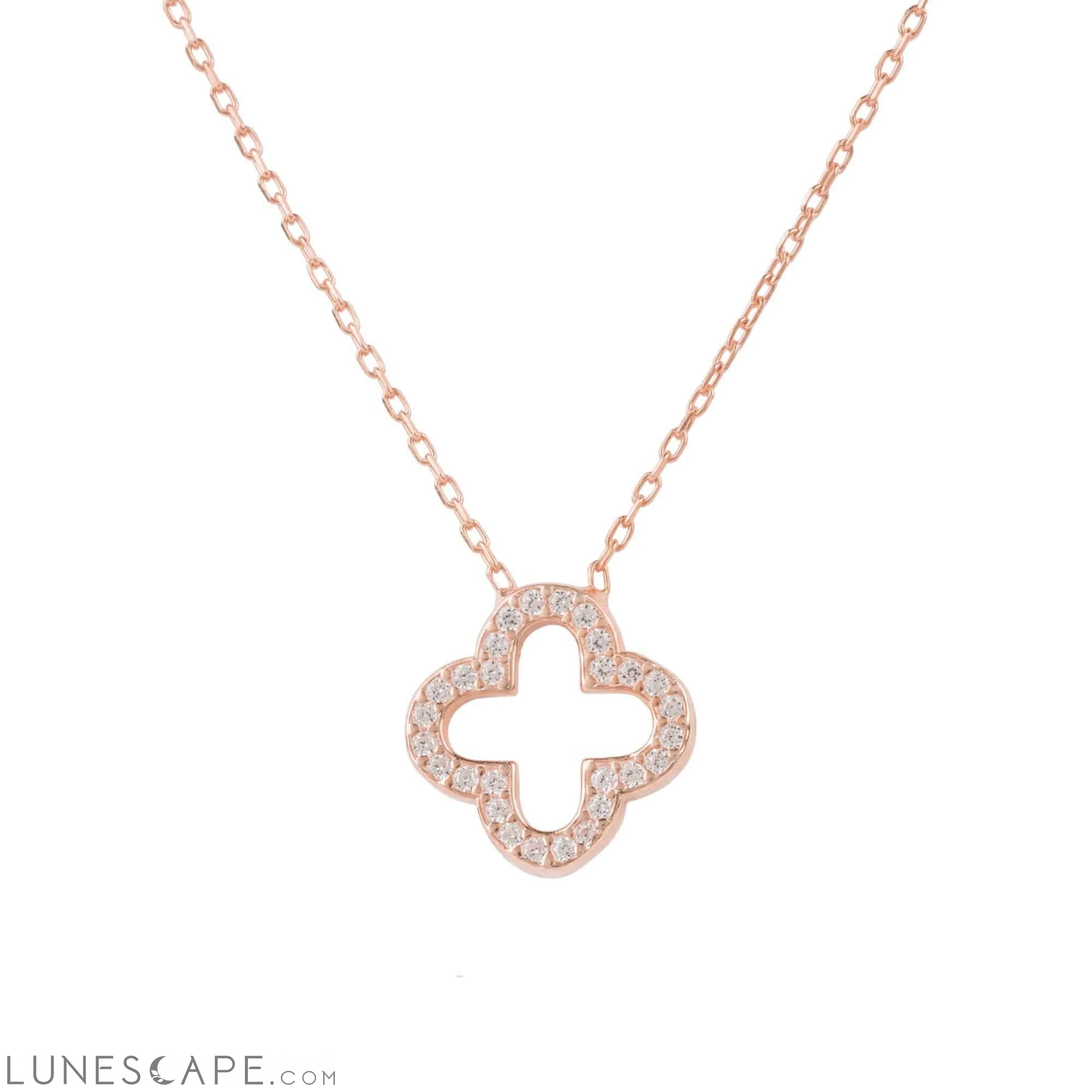 Open Clover Pendant Necklace LUNESCAPE