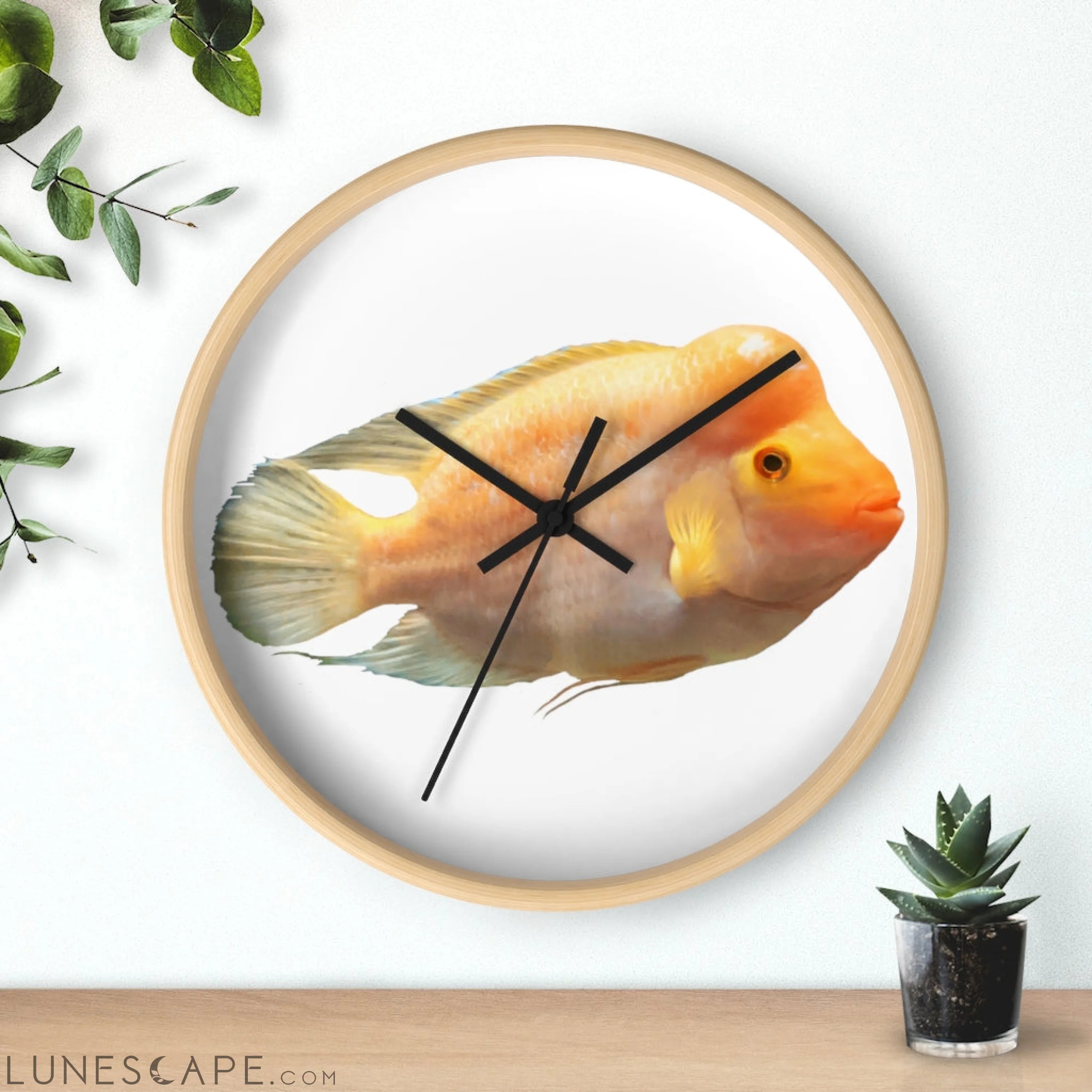 Orange Fish Wall clock LUNESCAPE