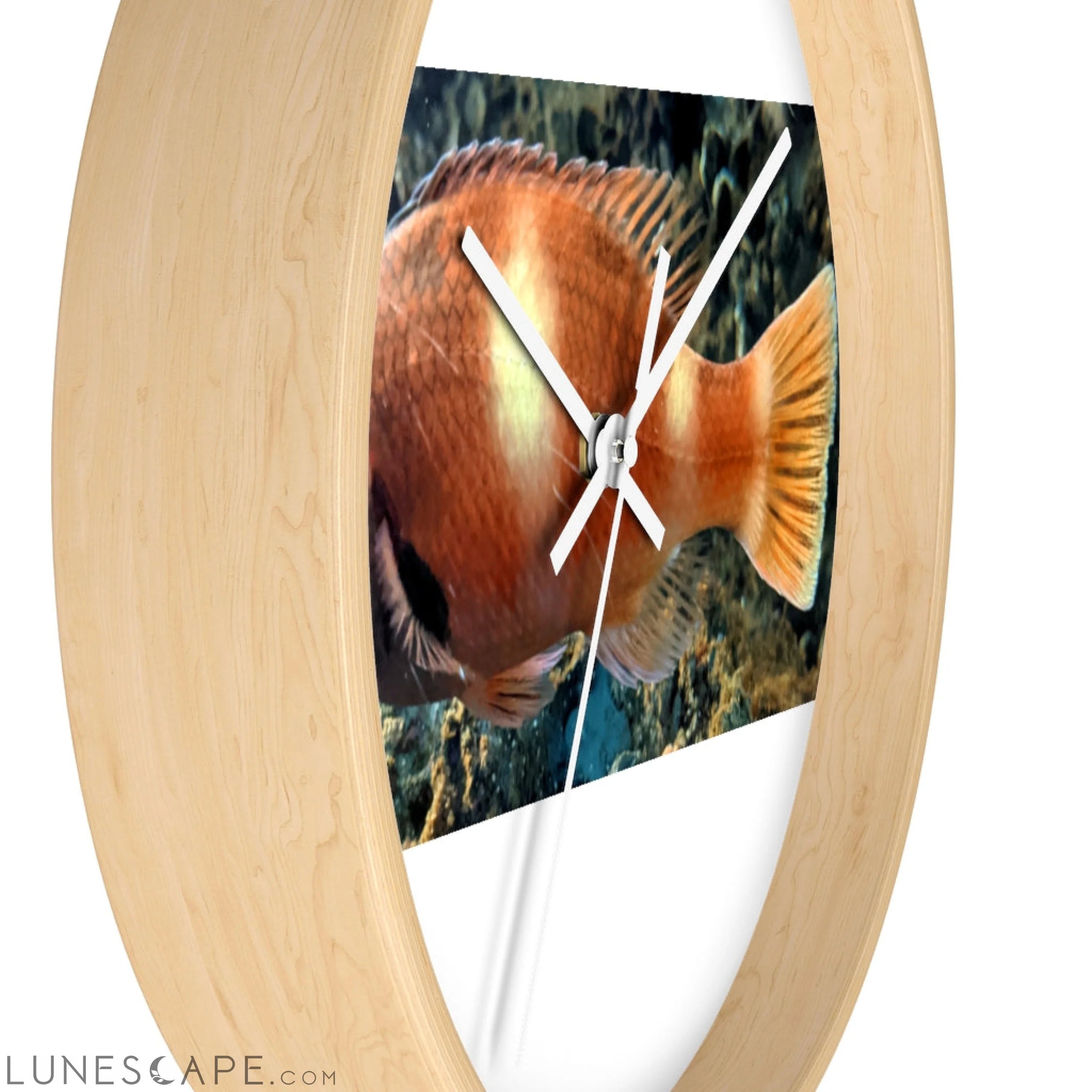 Orange Fish Wall clock LUNESCAPE