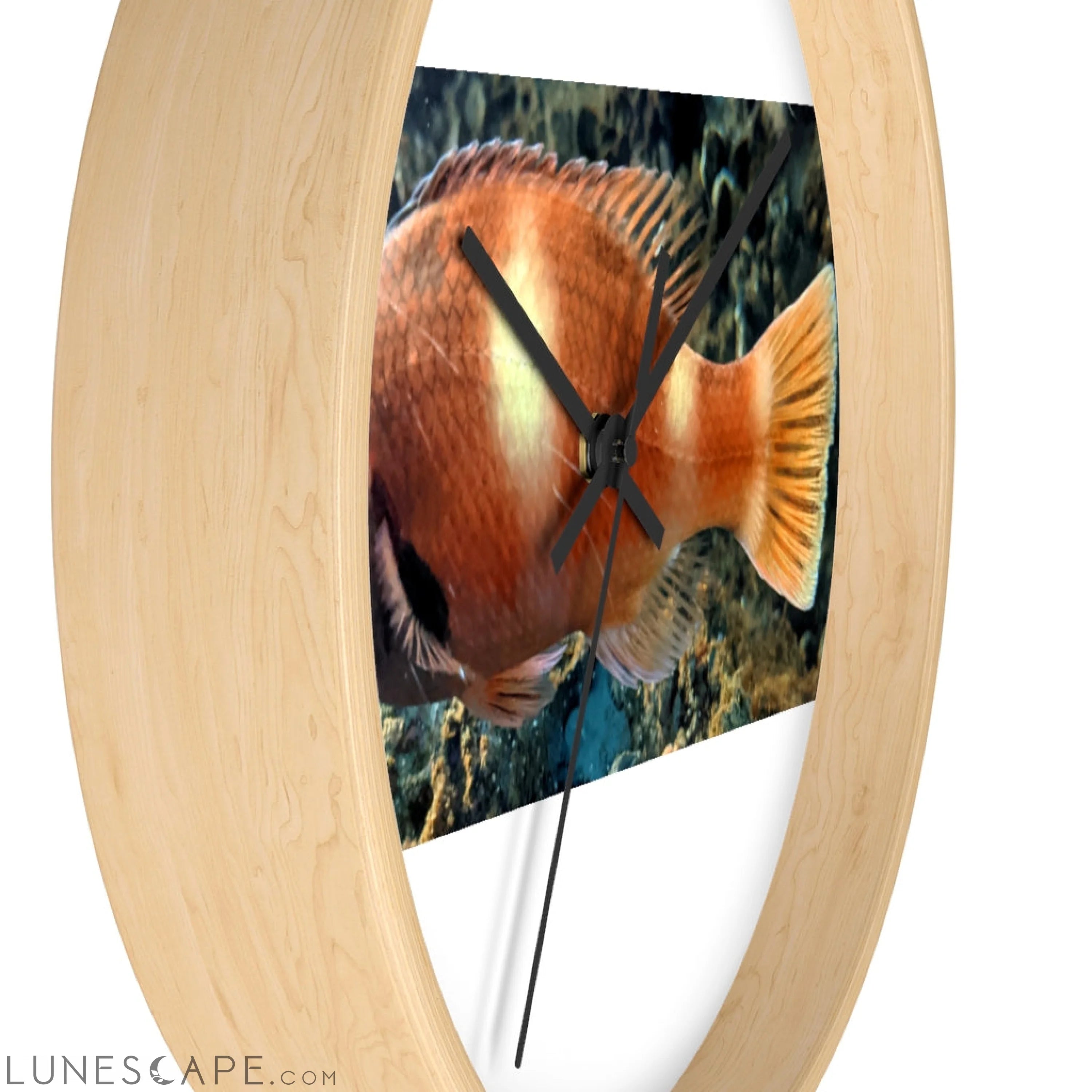 Orange Fish Wall clock LUNESCAPE