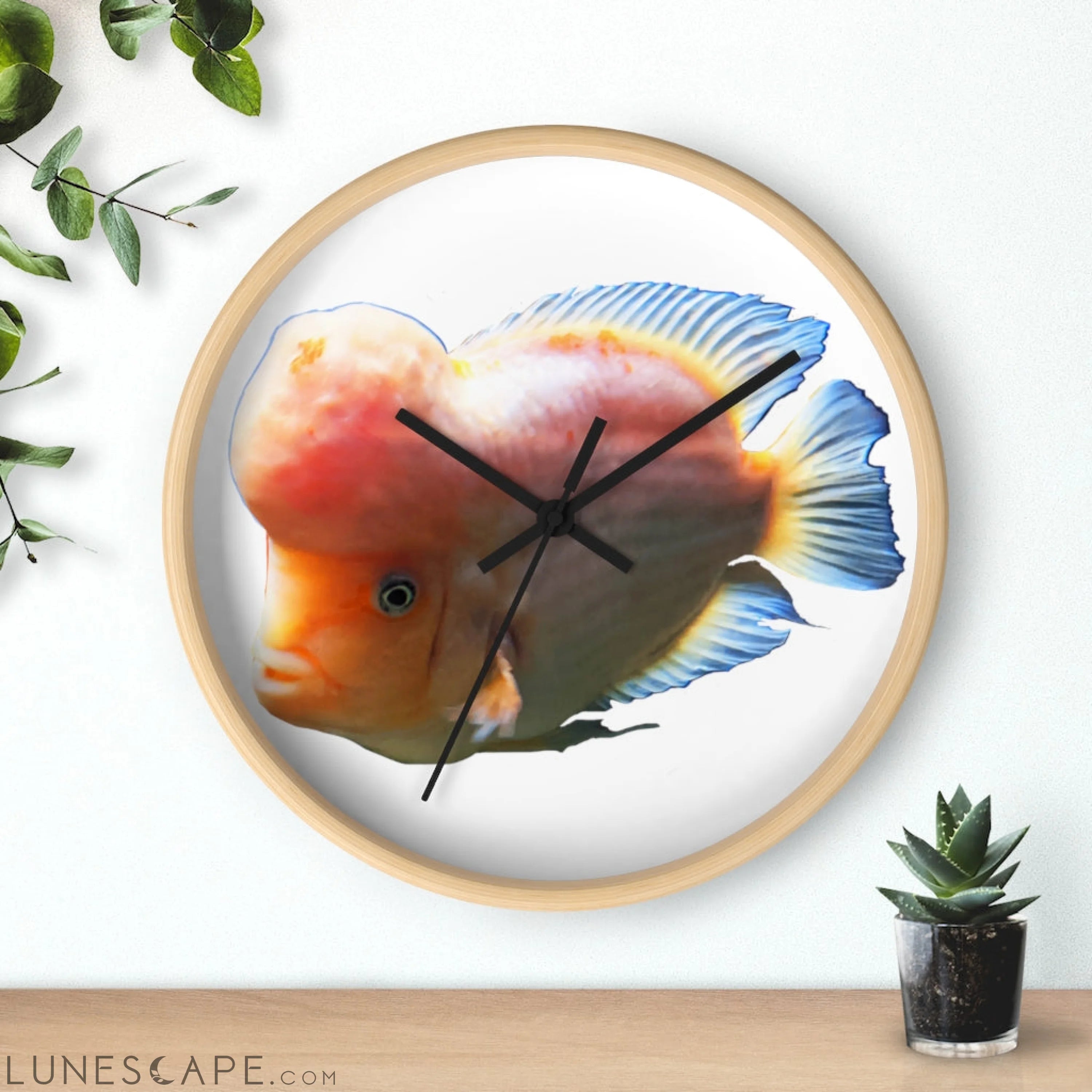 Orange Fish Wall clock LUNESCAPE