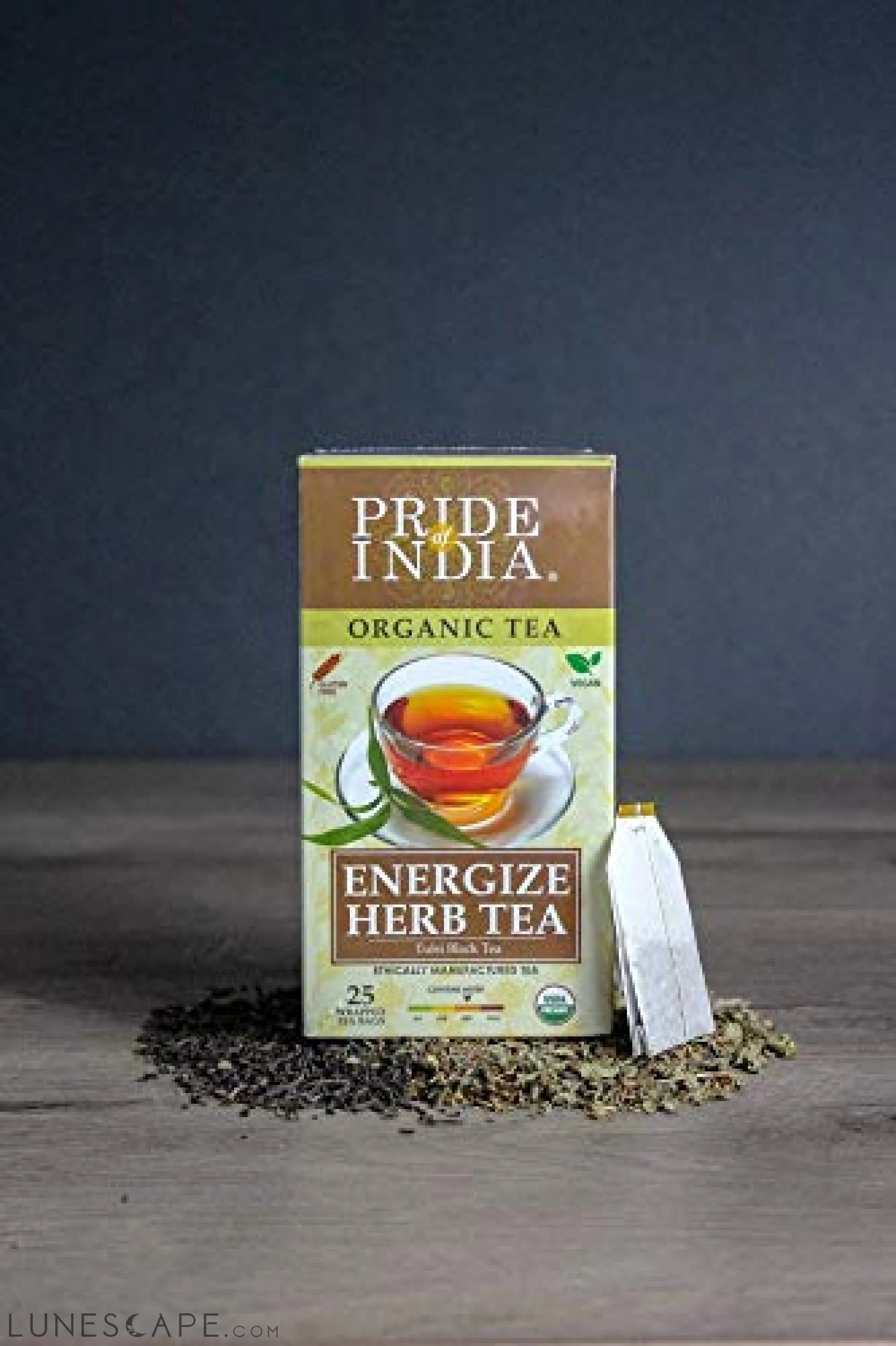 Organic Energize Herb Tulsi Black Tea Bags - Pack of 6 LUNESCAPE