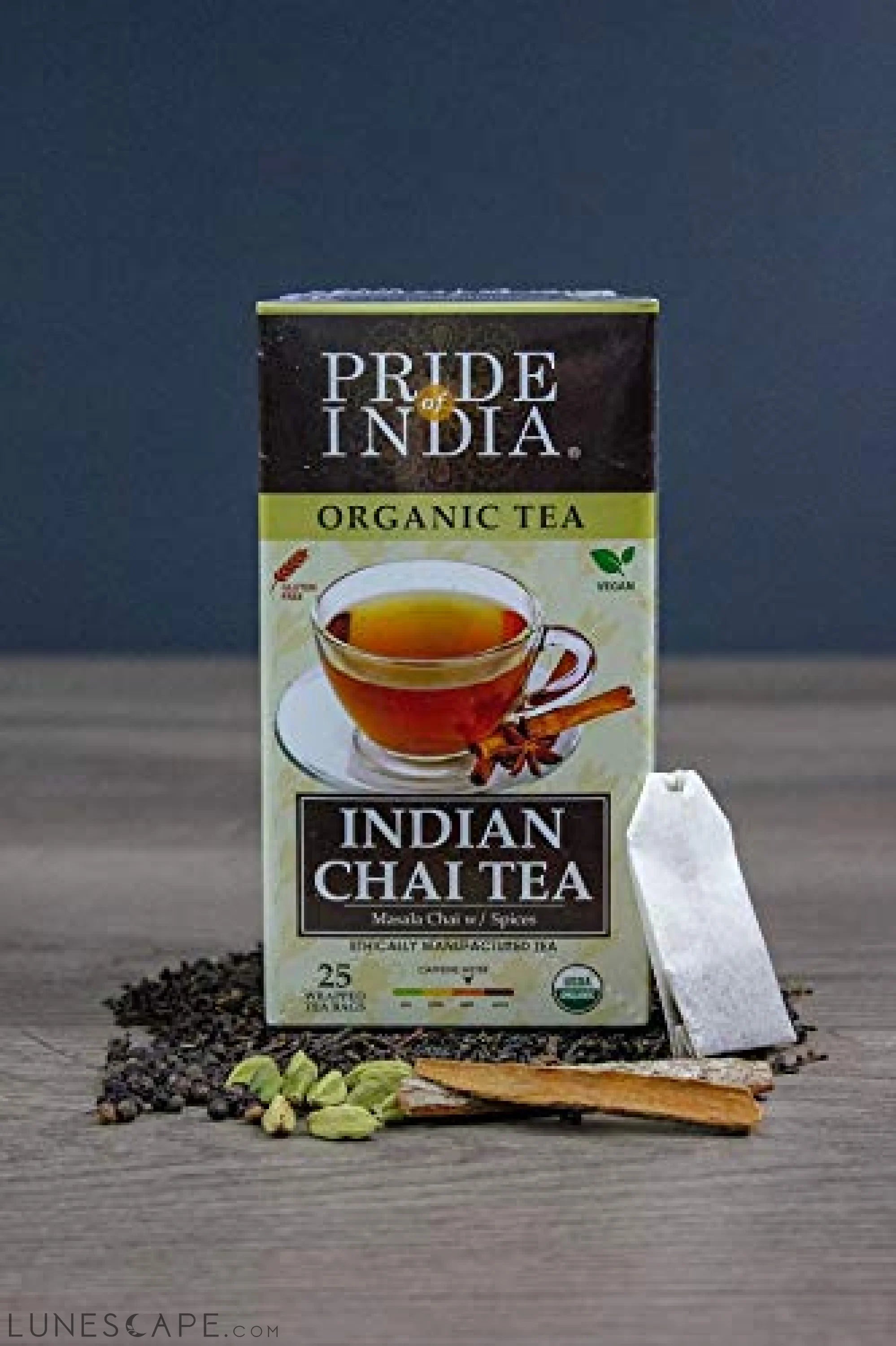 Organic Indian Masala Spice Chai Tea Bags - Pack of 6 LUNESCAPE
