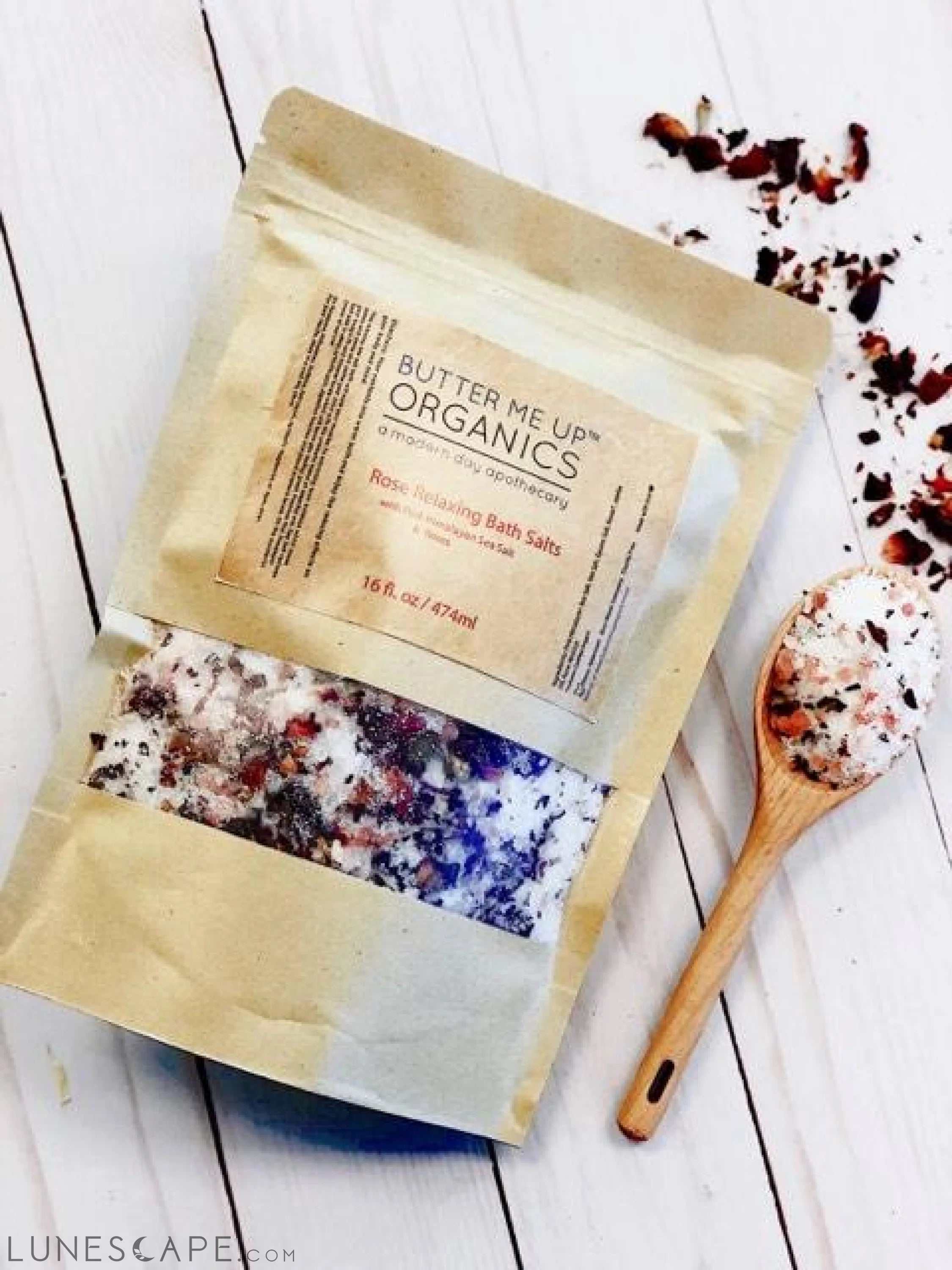 Organic Rose Salt Soak / Epsom Salt Soak / Pink Himalayan Sea Salt LUNESCAPE